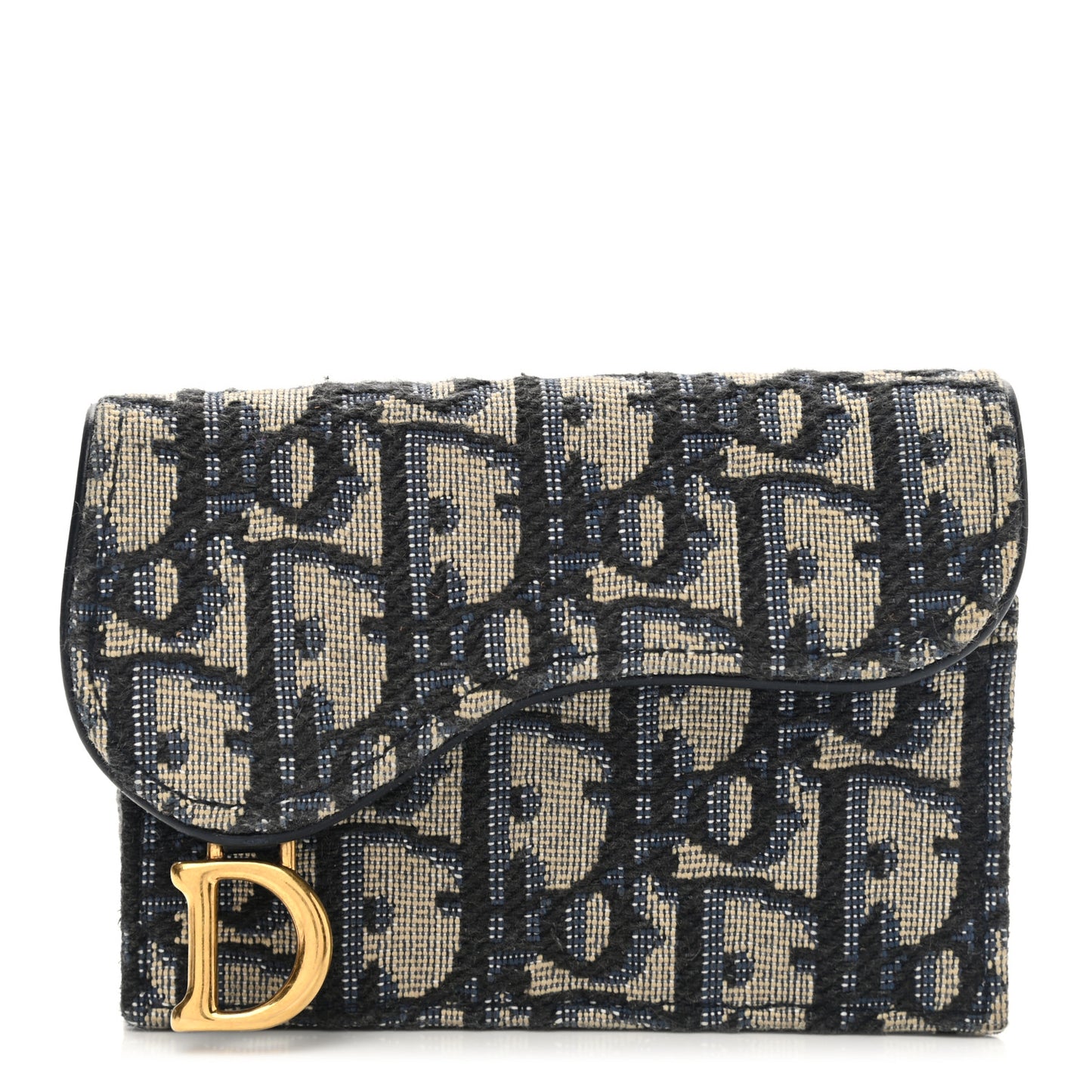 Oblique Saddle Card Holder Blue