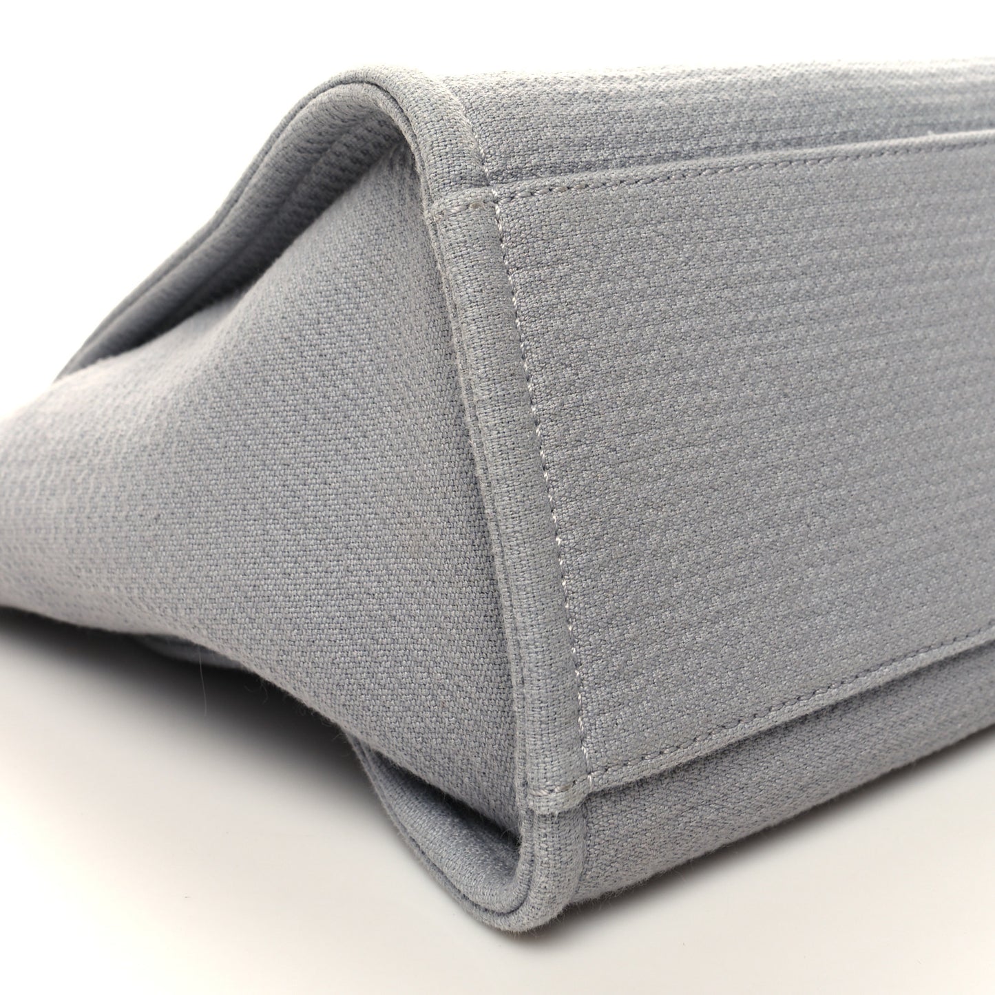 Mixed Fibers Calfskin Small Deauville Tote Grey
