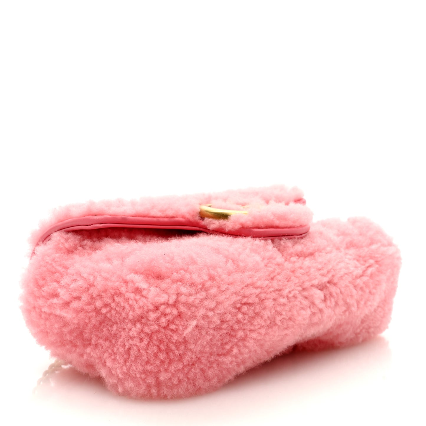 Shearling Matelasse Super Mini GG Marmont Shoulder Bag Lotus Pink