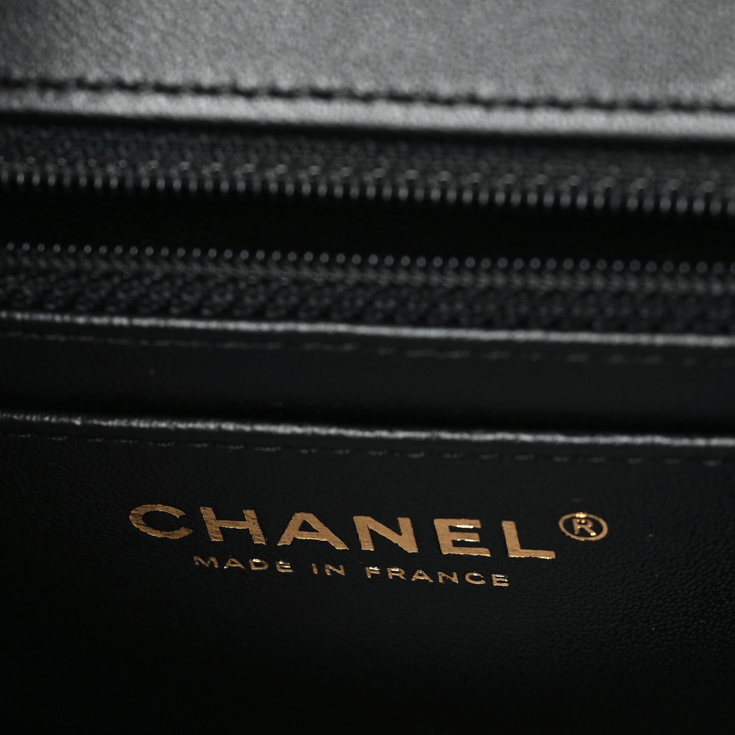 Lambskin Chevron Quilted Mini Rectangular Flap Black