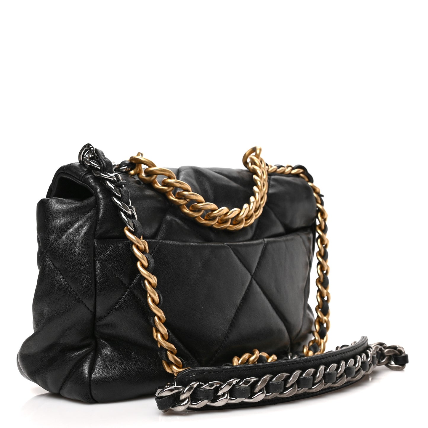 Lambskin Quilted Medium Chanel 19 Flap Black
