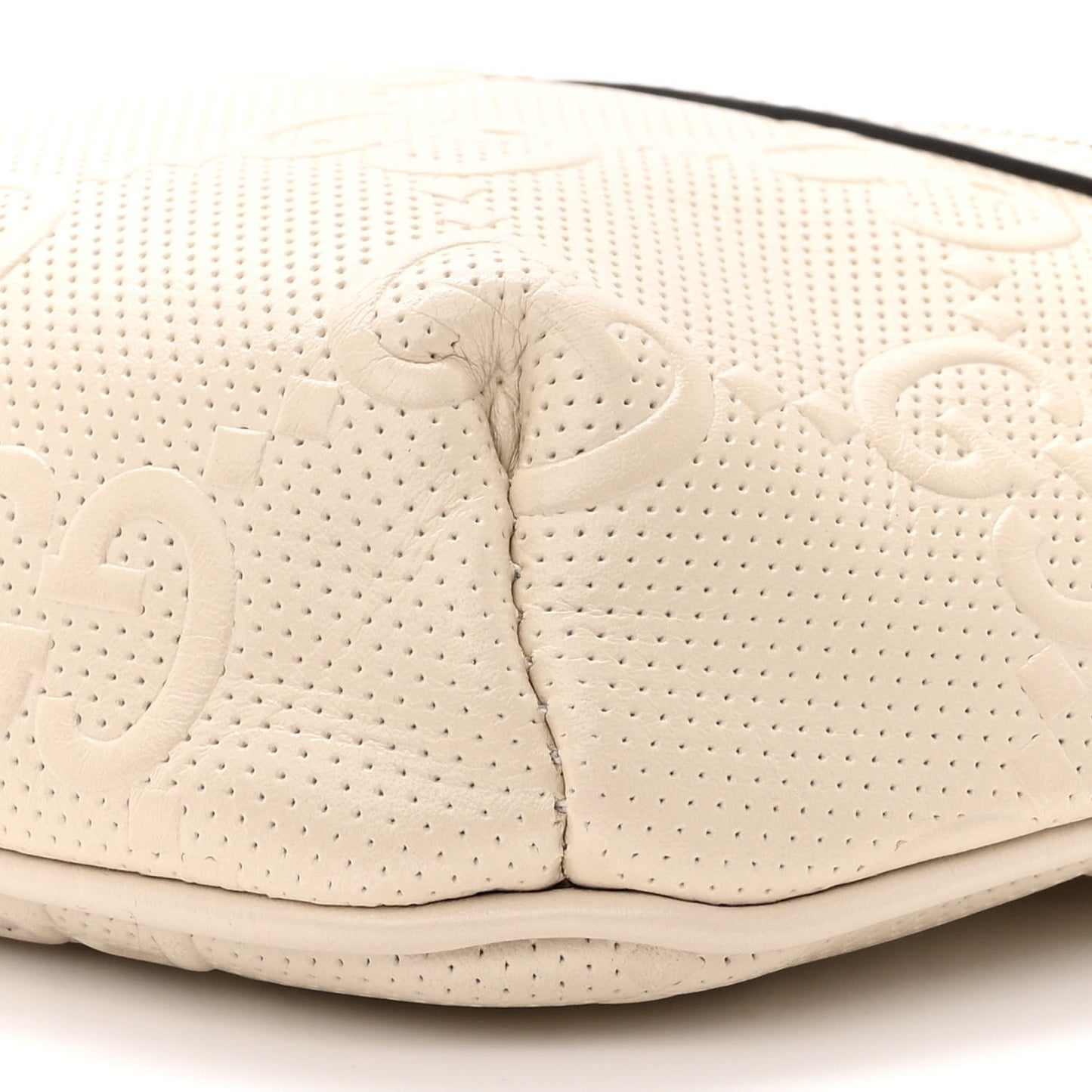 Calfskin GG Tennis Embossed Belt Bag Mystic White