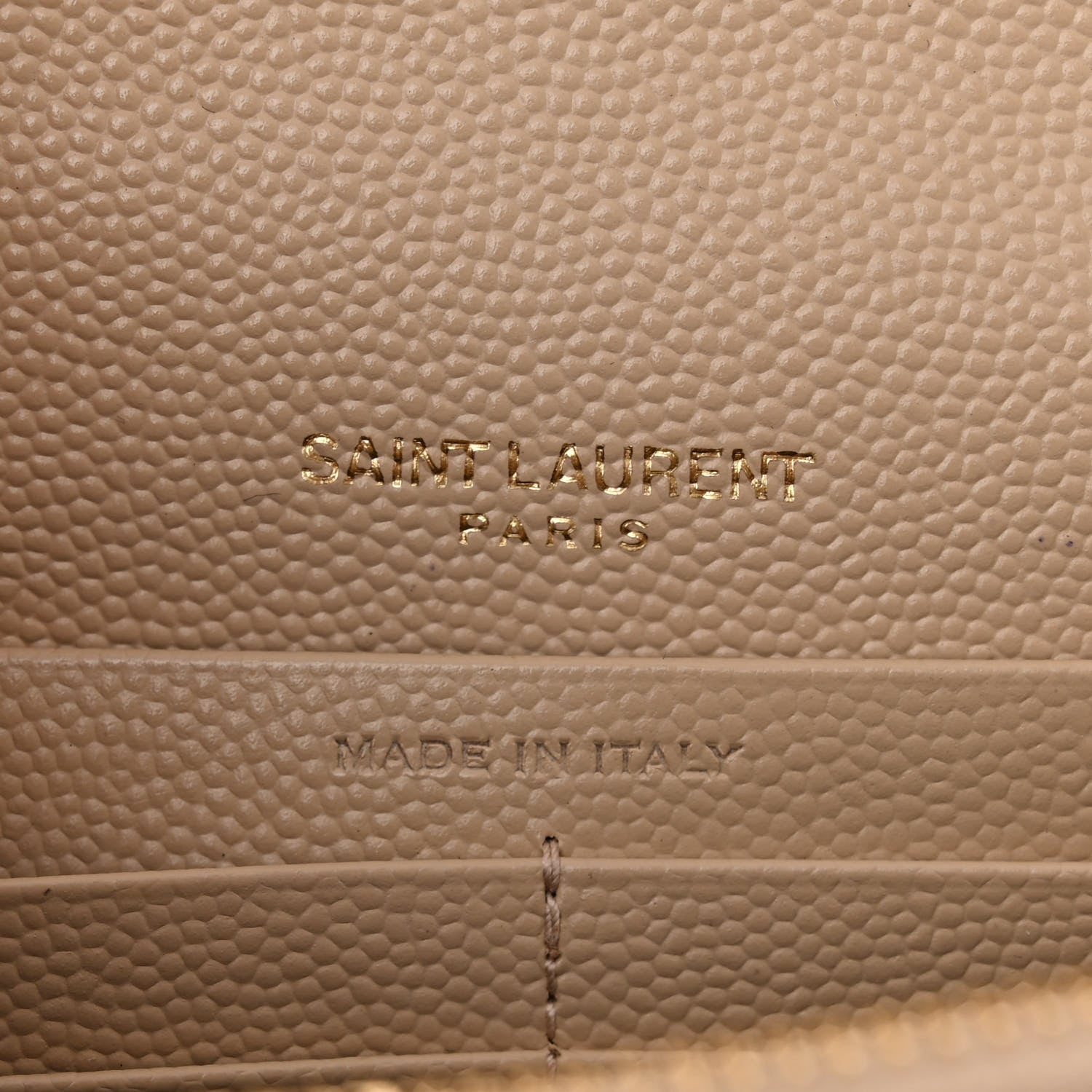 Saint Laurent Grain De Poudre Matelasse Chevron Monogram Envelope Chain Wallet Nude Powder 6 of 11