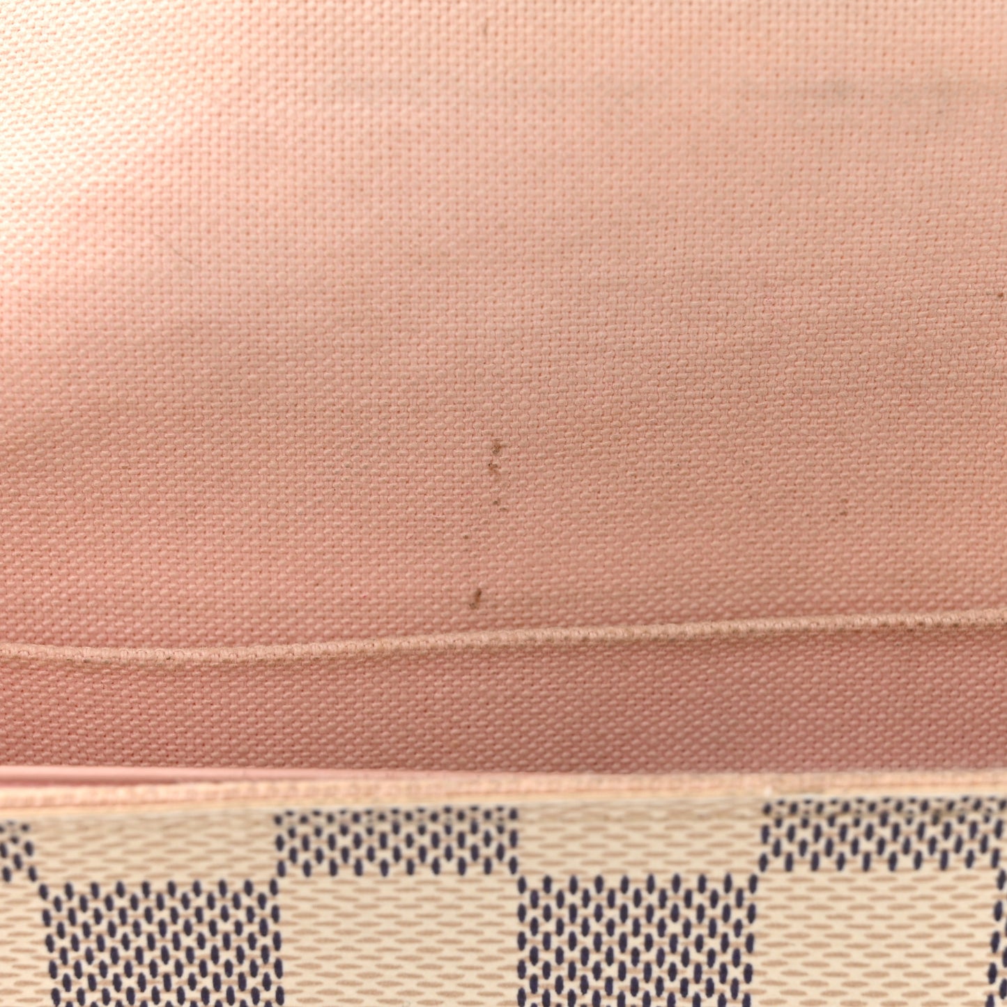 Damier Azur Pochette Felicie Chain Wallet Rose Ballerine