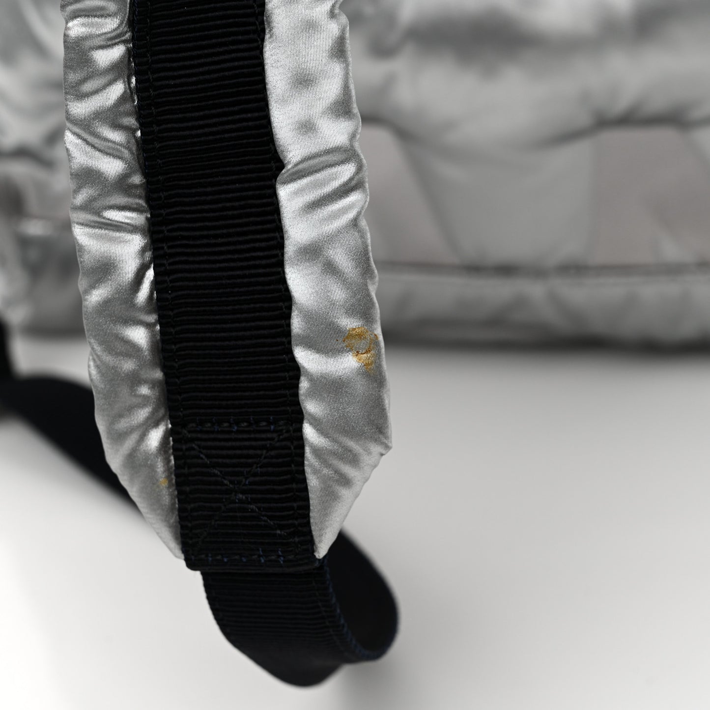 Nylon Embossed Doudoune Backpack Silver