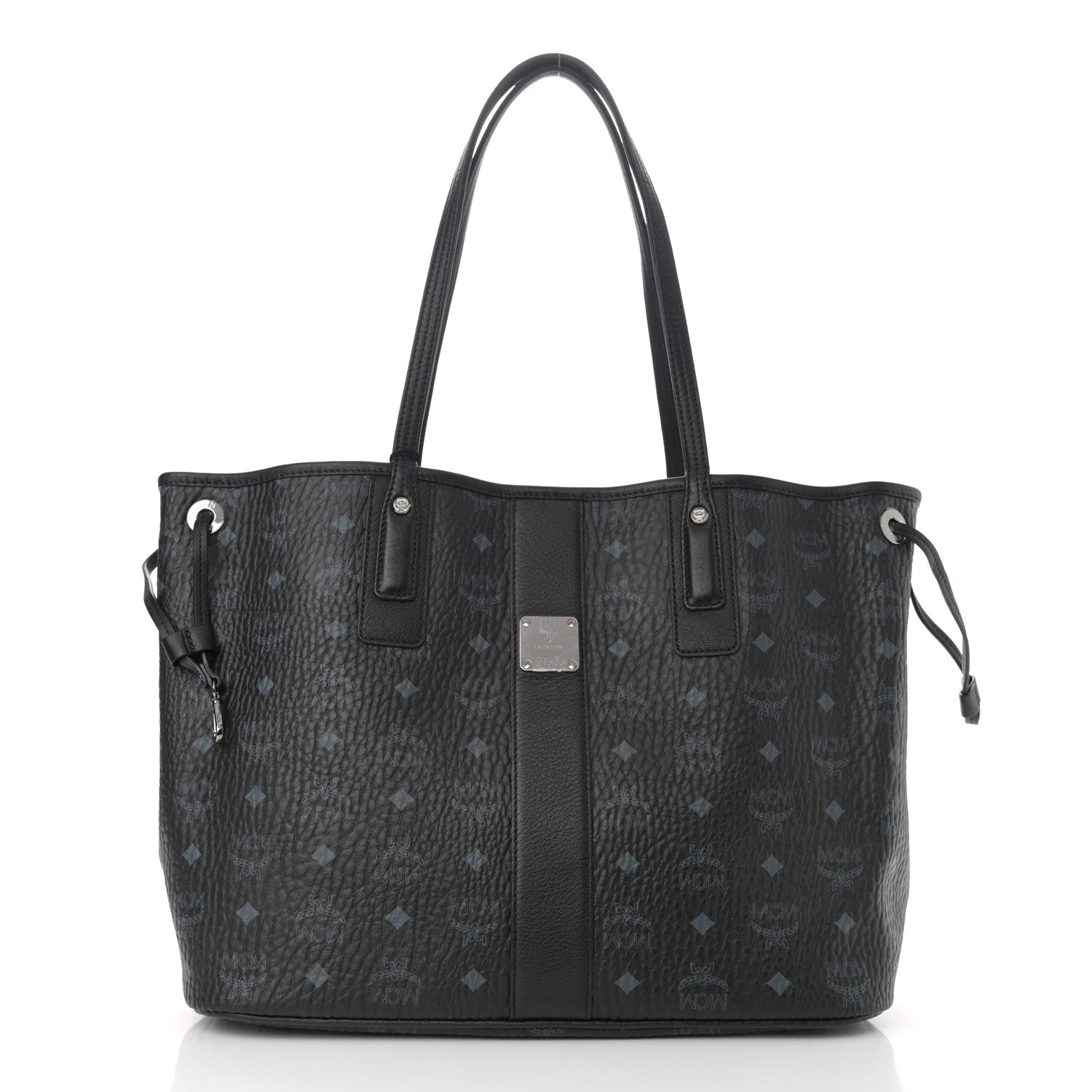 MCM Visetos Medium Liz Reversible Shopper Tote Black 3 of 16