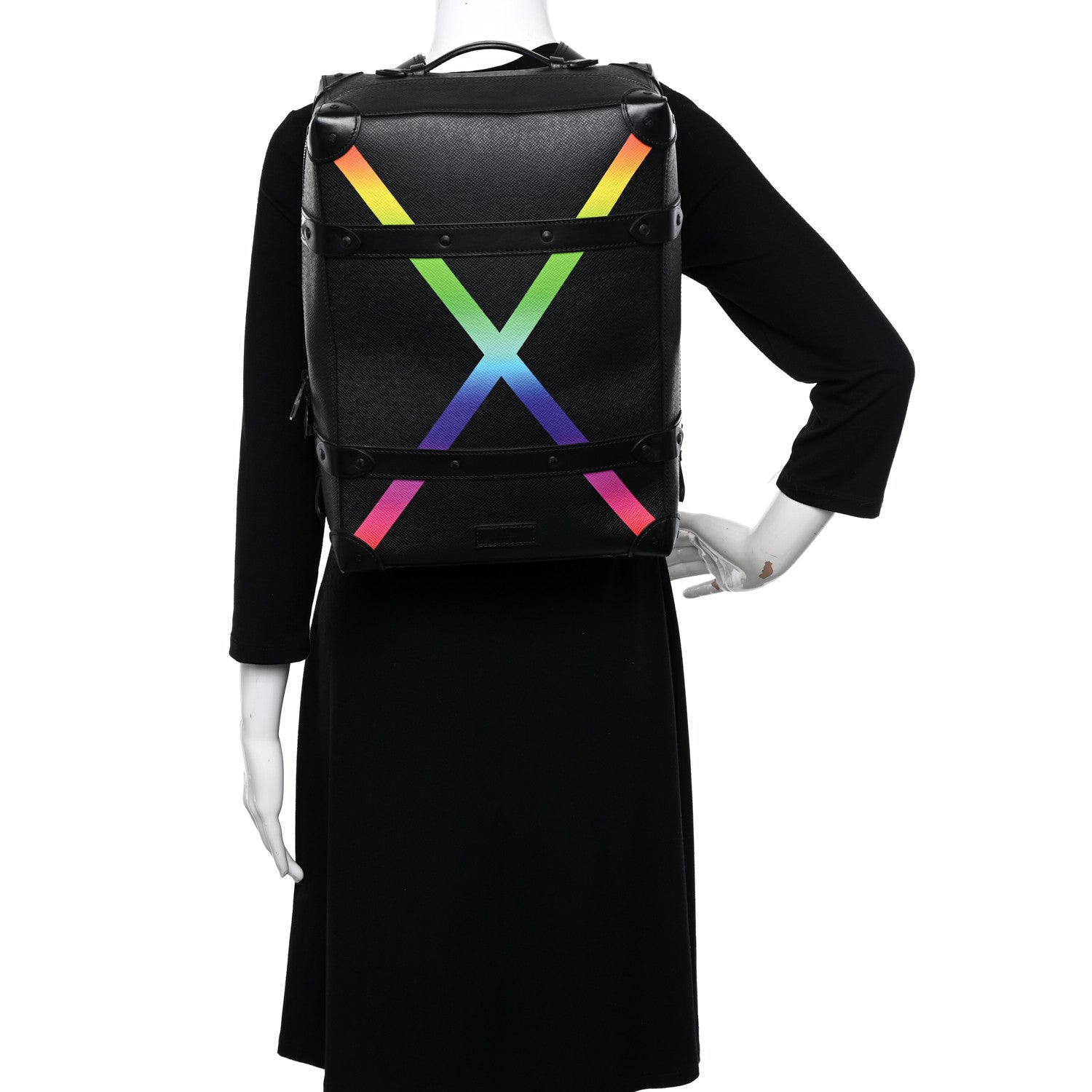 Louis Vuitton Taiga Rainbow Soft Trunk Backpack PM Black 2 of 15
