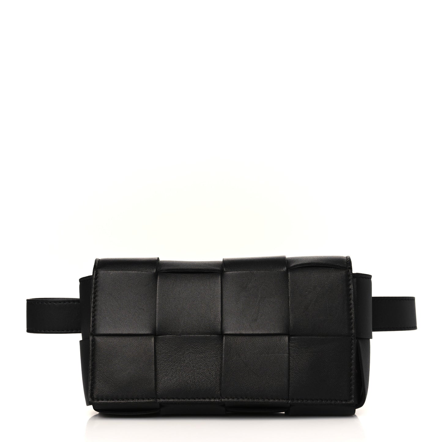 Nappa Maxi Intreccio The Belt Cassette Bag Black