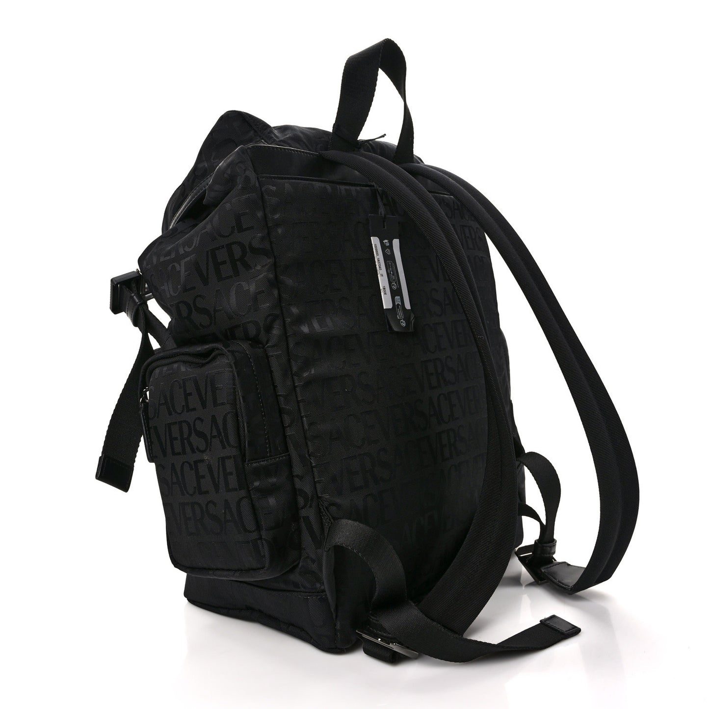 Nylon Logo Neo Backpack Black