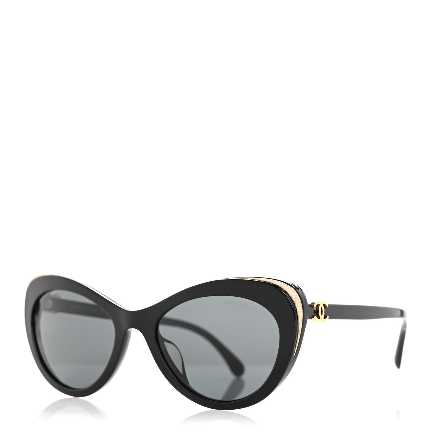 Acetate Cat Eye CC Sunglasses 5432-A Black