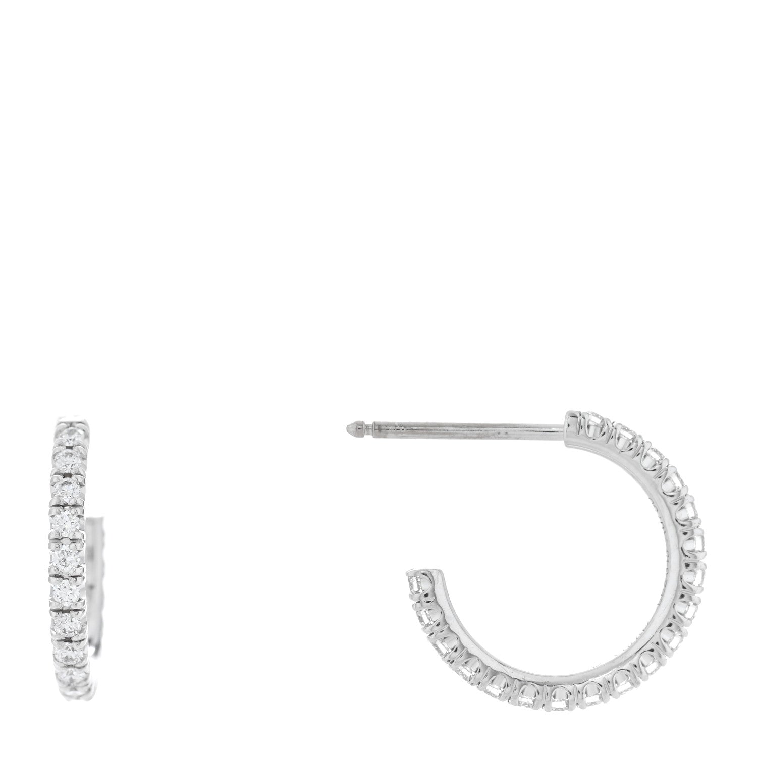Cartier 18K White Gold Diamond SM Etincelle De Cartier Hoop Earrings 1 of 5