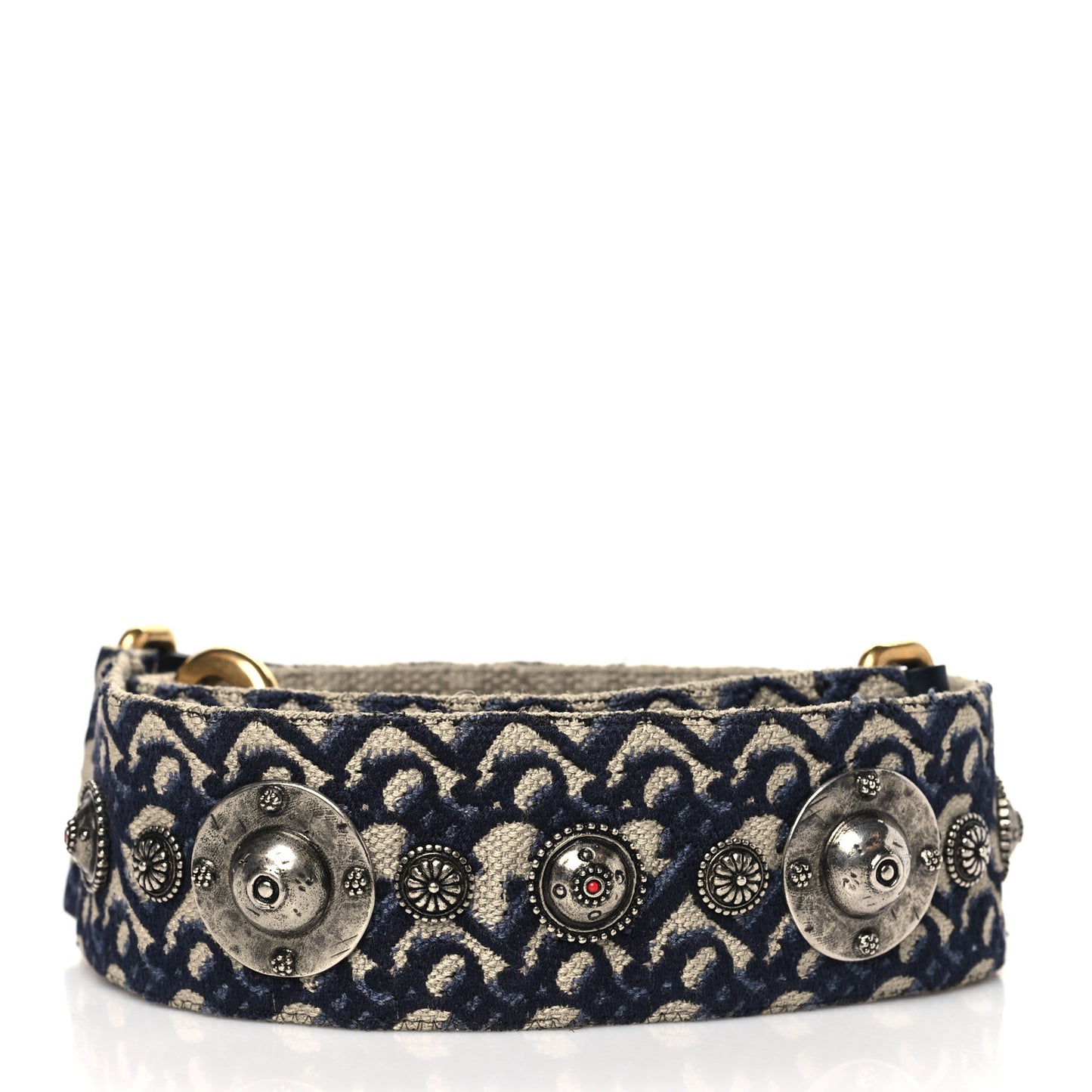 Oblique Studded Shoulder Strap Blue