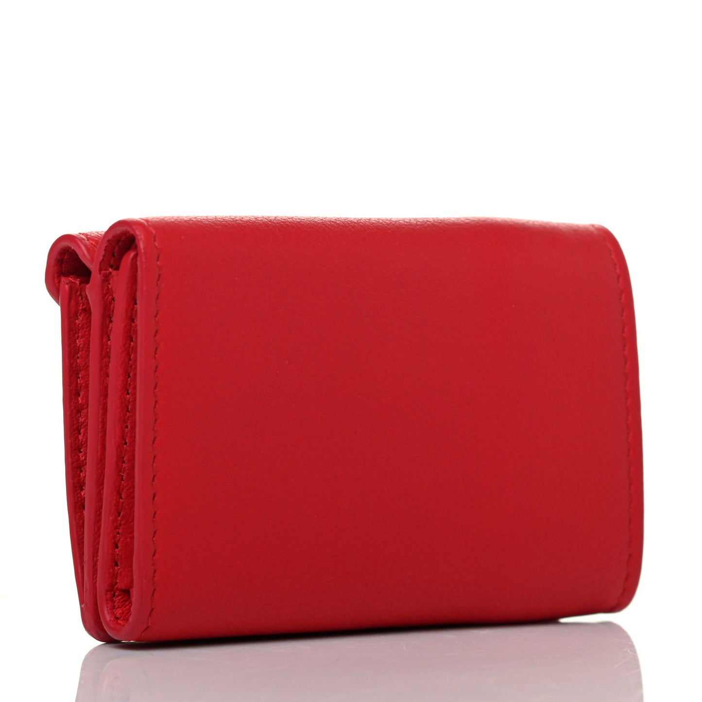 Calfskin Mini Papier Wallet Rouge Tango