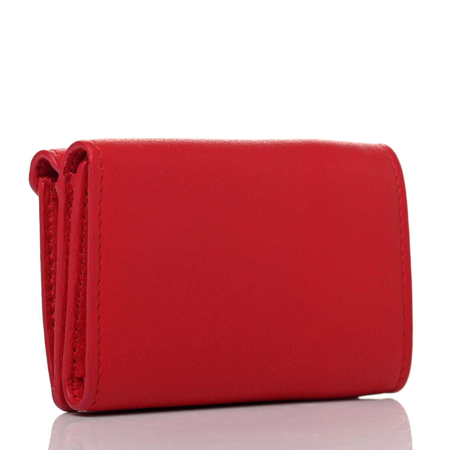Balenciaga Calfskin Mini Papier Wallet Rouge Tango 3 of 8