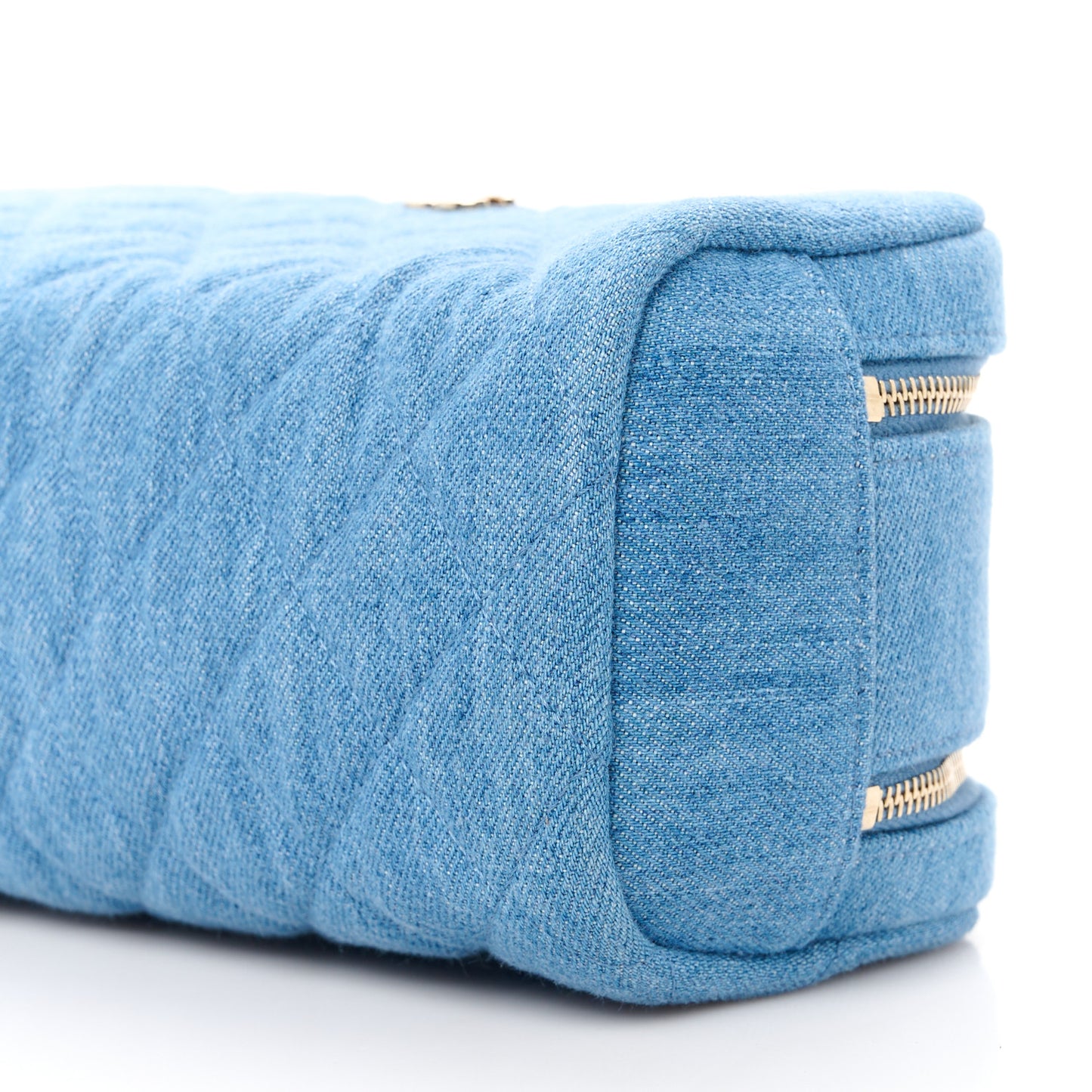 Denim Quilted Toiletry Case Blue