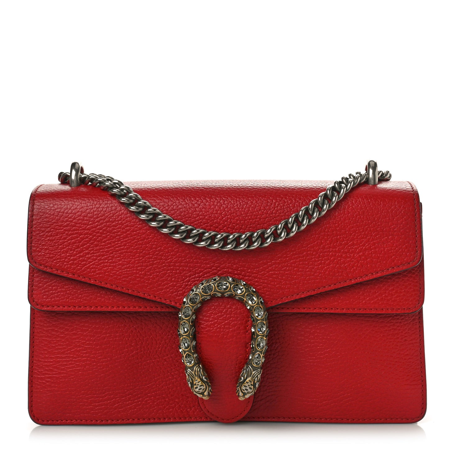 Dollar Calfskin Swarovski Crystal Small Dionysus Shoulder Bag Hibiscus Red