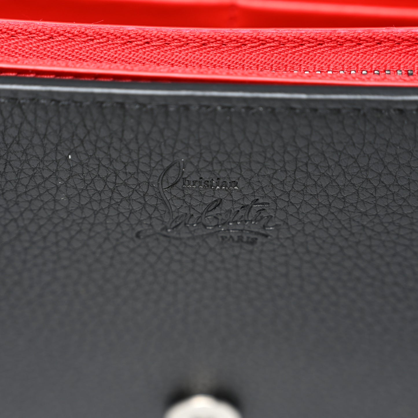 Calfskin Spikes Loubinthesky Paloma Clutch Black