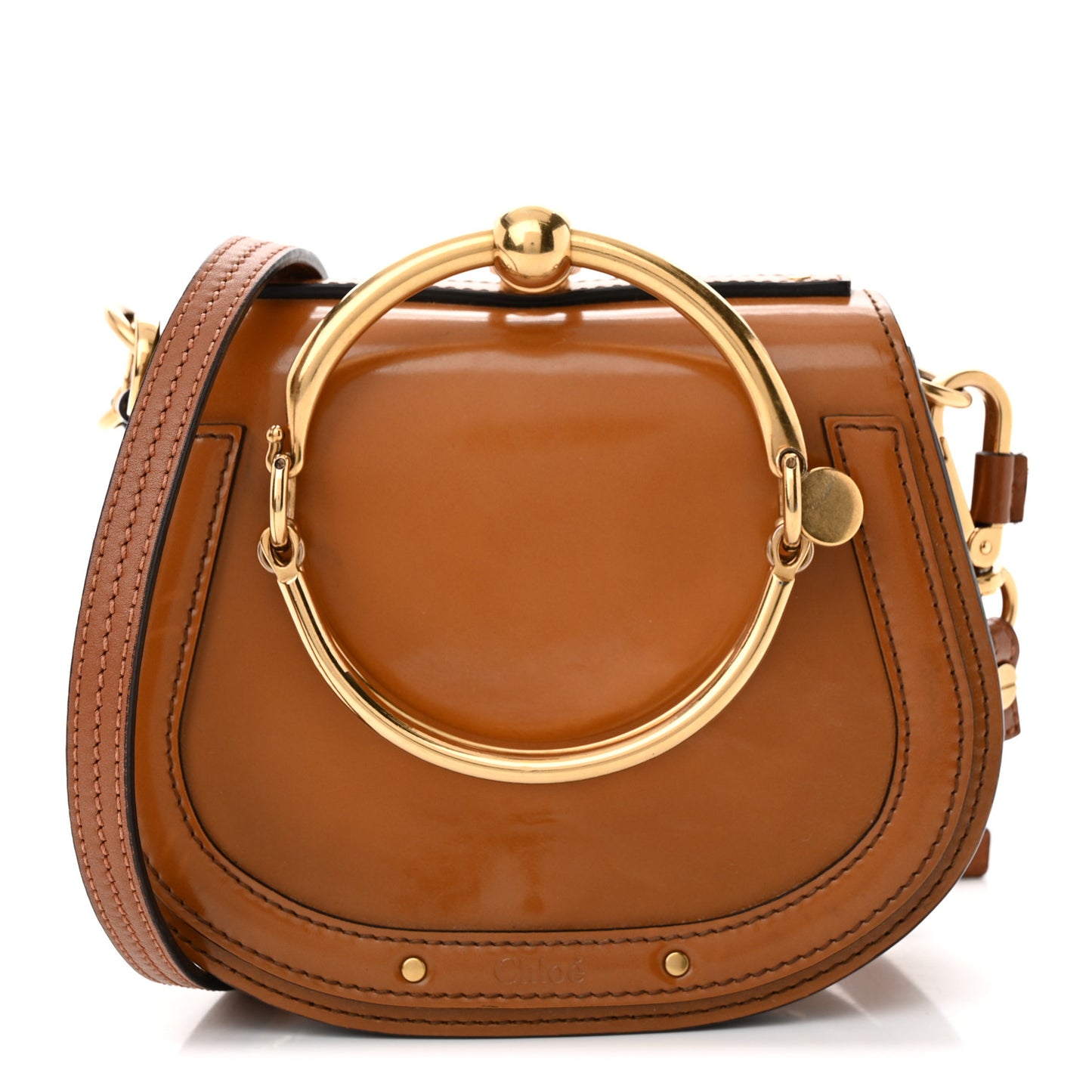 Spazzolato Sfumato Small Nile Bracelet Bag Caramel