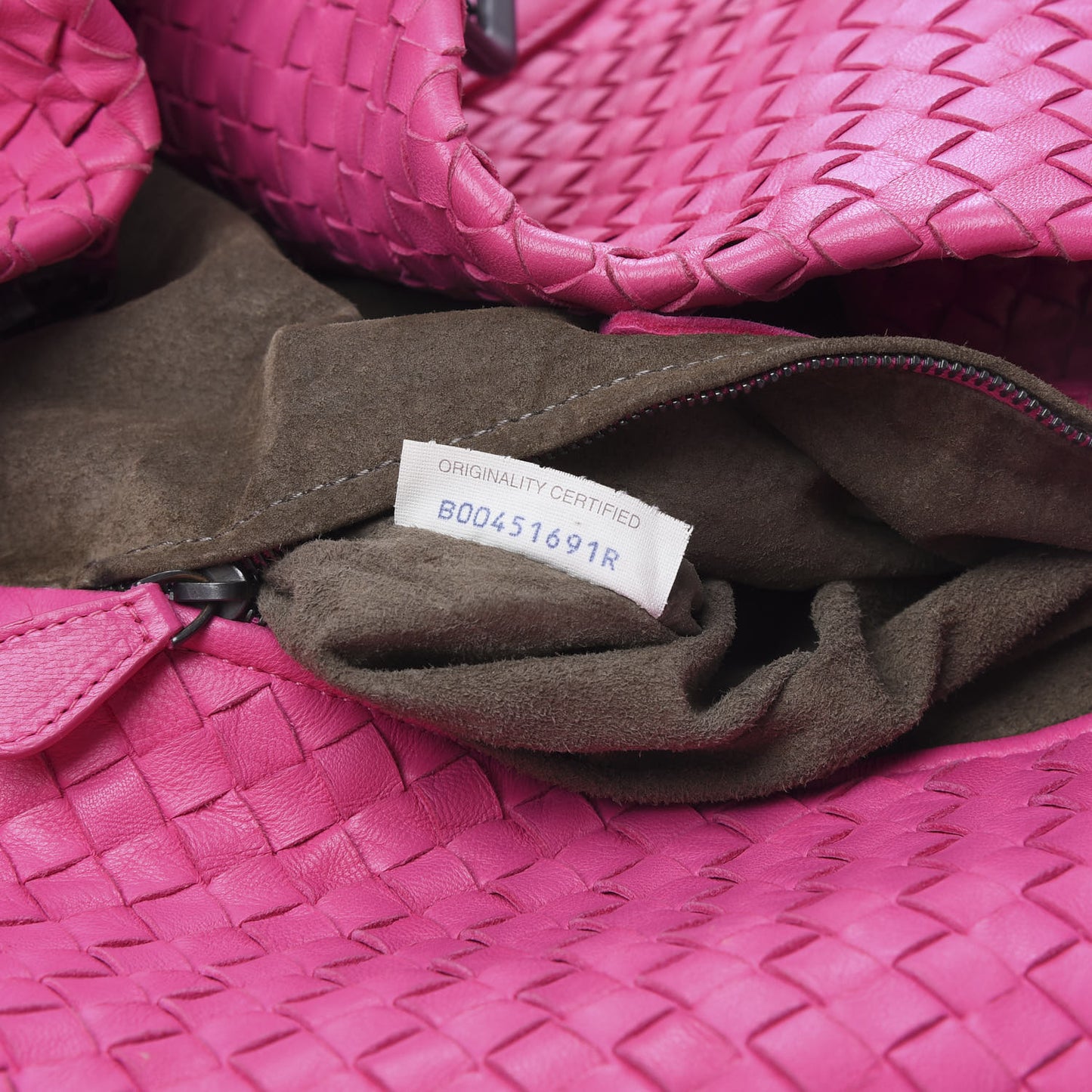 Nappa Intrecciato Large Seamless Tote Fuchsia