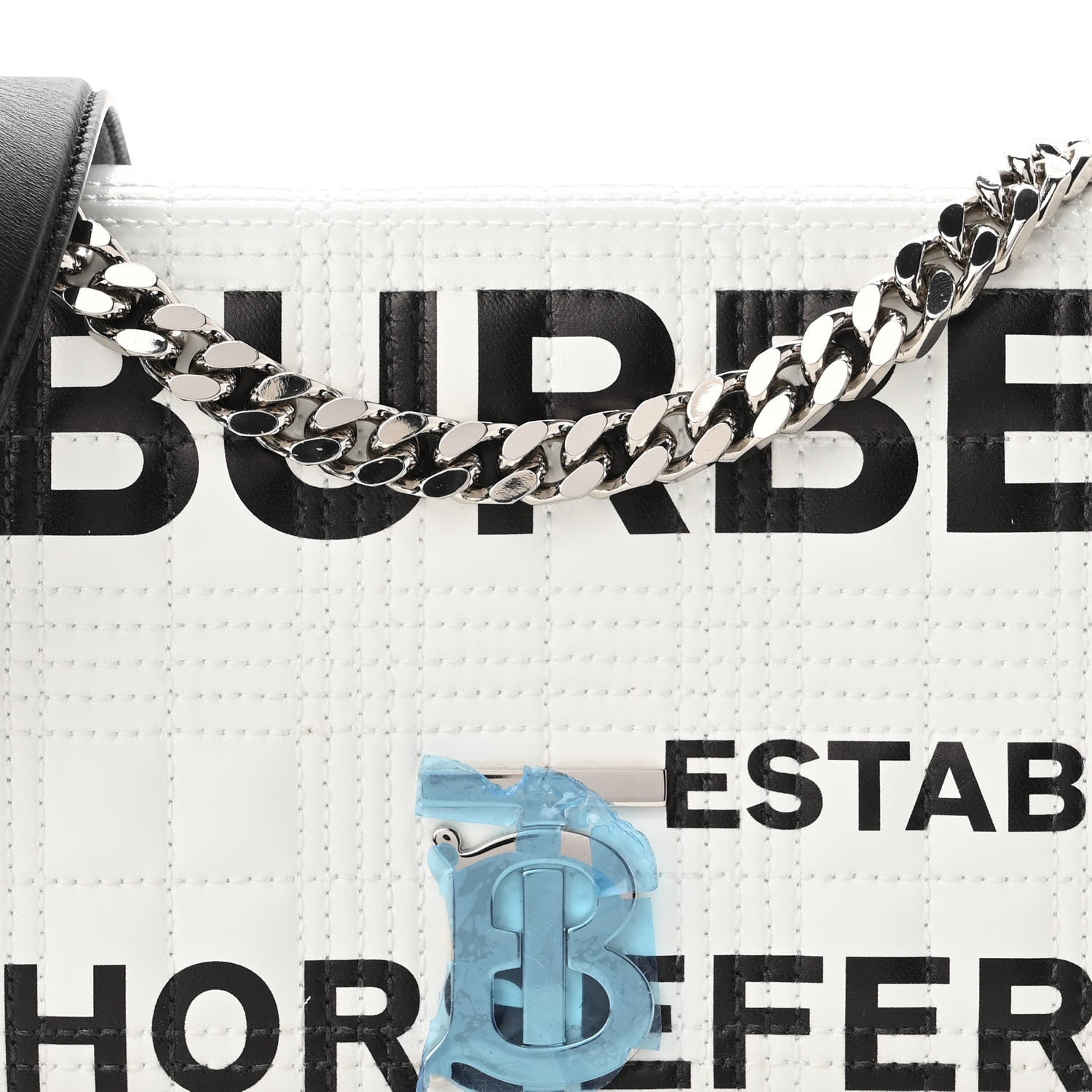 Burberry Patent Quilted Horseferry Print Small Lola Bag White 7 of 8