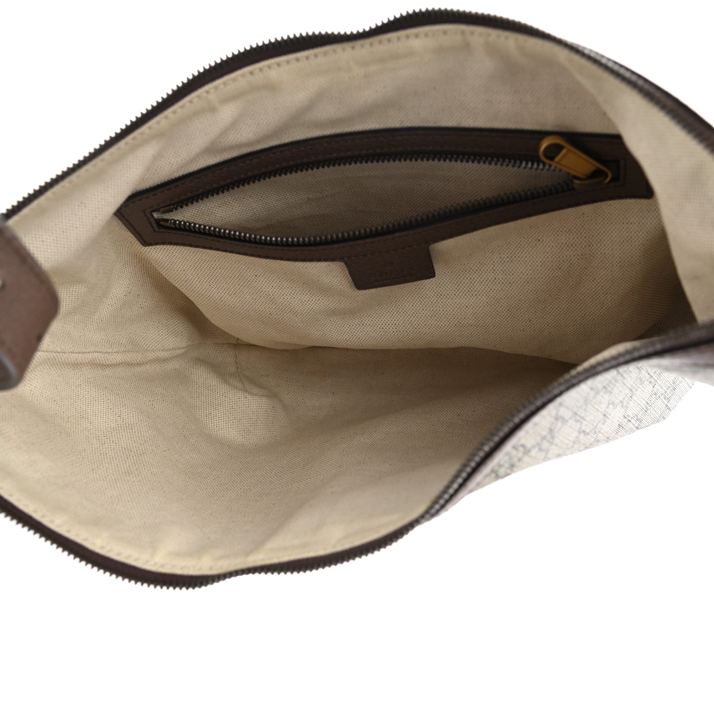 GG Supreme Monogram Web Small Ophidia Half Moon Hobo Brown