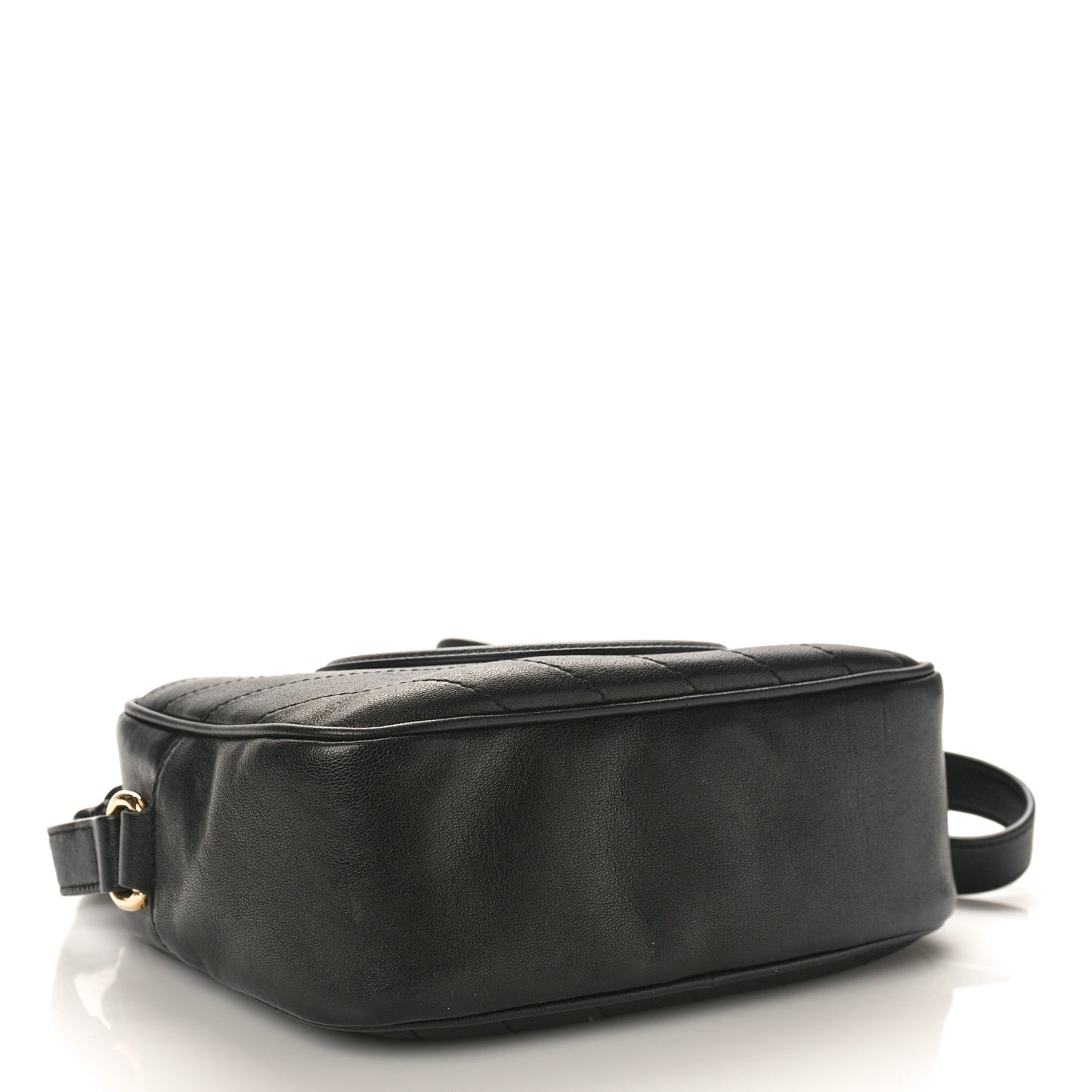 Sakai Be Green Calfskin Diagonal Stitched Small Blondie Shoulder Bag Black