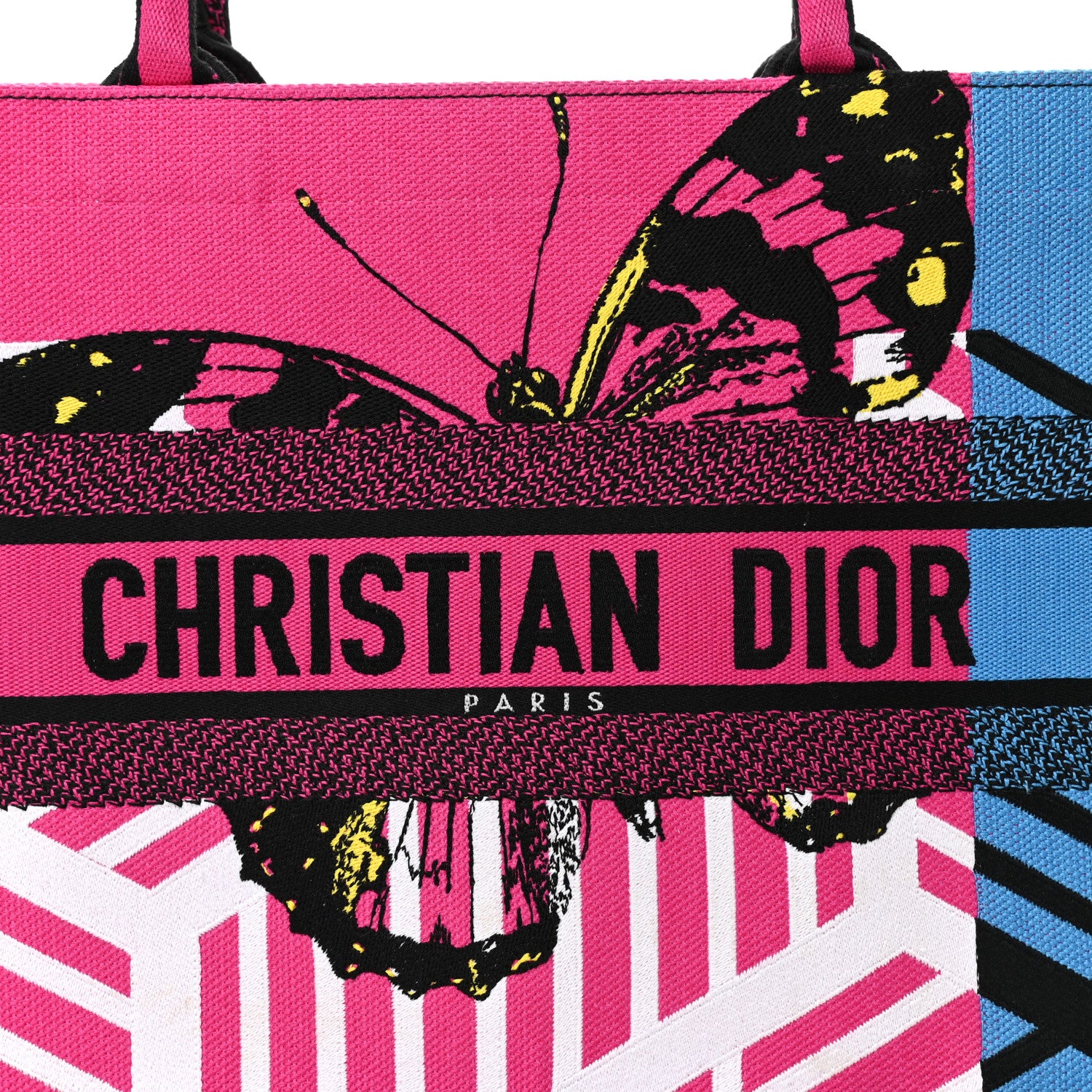 Christian Dior Canvas Embroidered Medium Jungle Pop Book Tote Fuchsia Multicolor 8 of 11