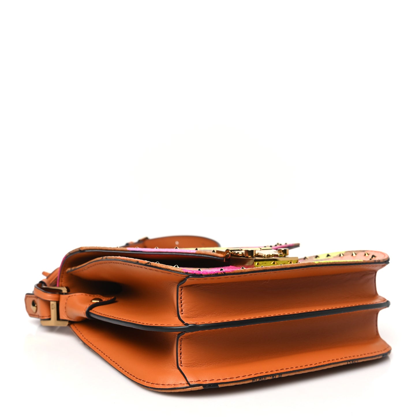 Visetos Patricia Crossbody Upcycling Bag Cognac Multicolor