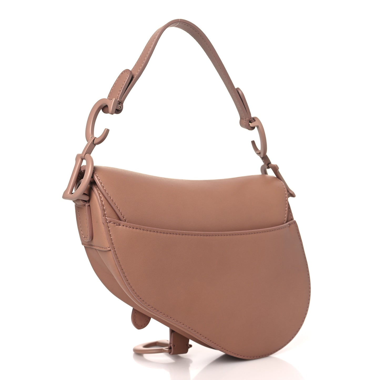 Ultra Matte Calfskin Mini Saddle Bag Blush