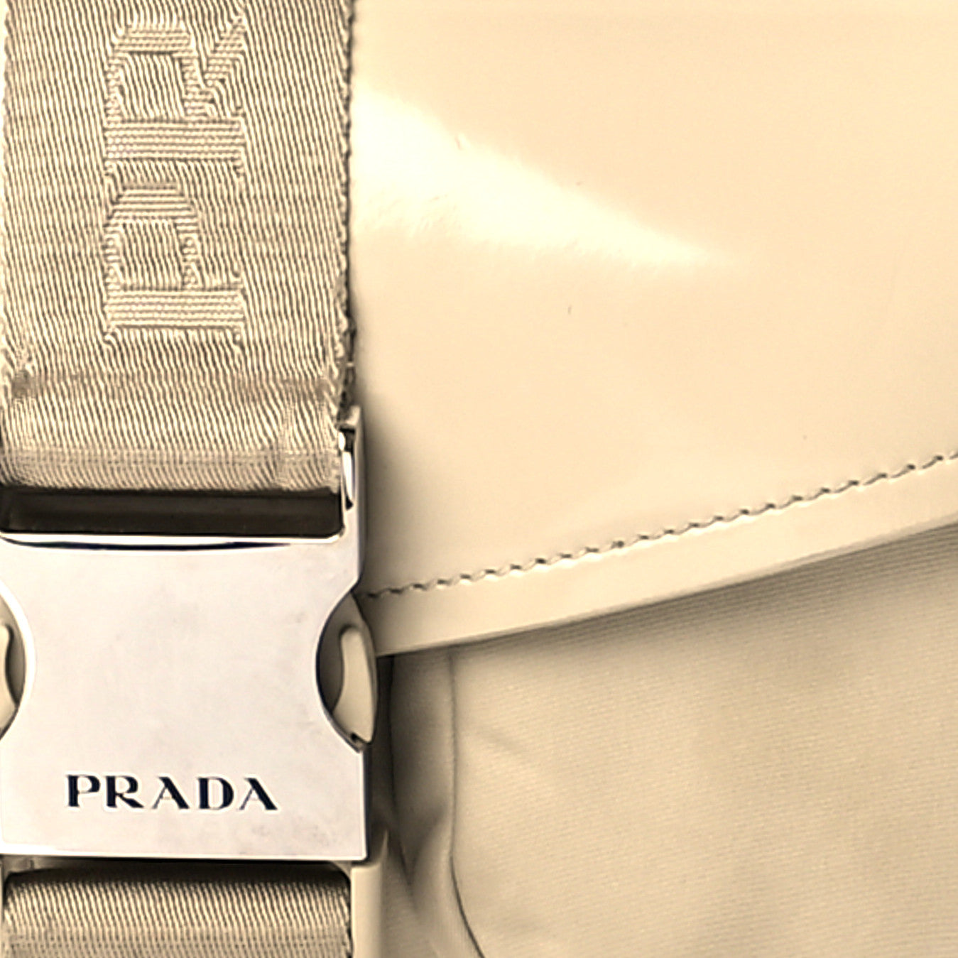 Prada Re-Nylon Spazzolato Double Pocket Buckle Shoulder Bag Deserto 12 of 15