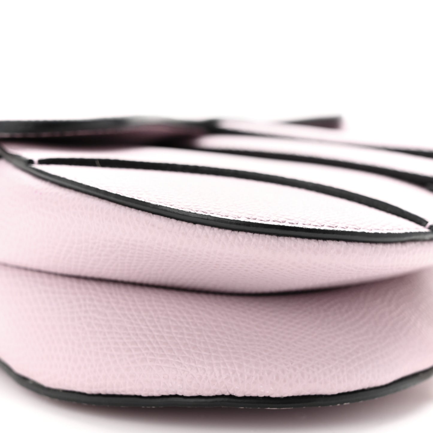 Grained Calfskin Mini Saddle Bag Light Pink