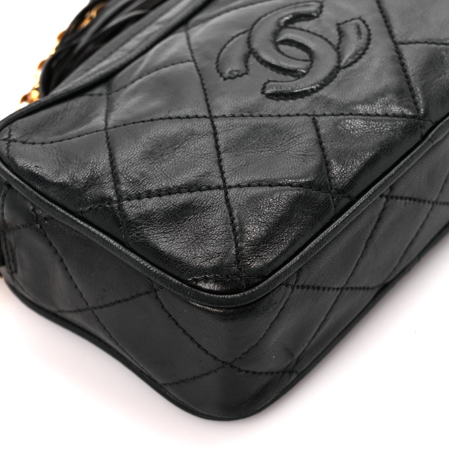 Chanel Lambskin Quilted Tassel Camera Case Black 10 of 11
