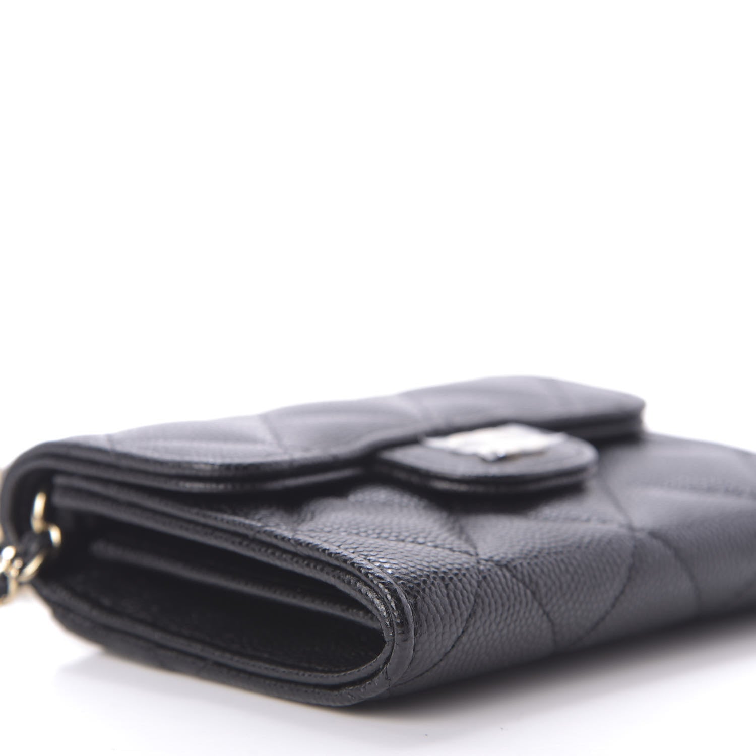 Chanel Caviar Quilted Flap Card Holder On Chain Black 6 of 10