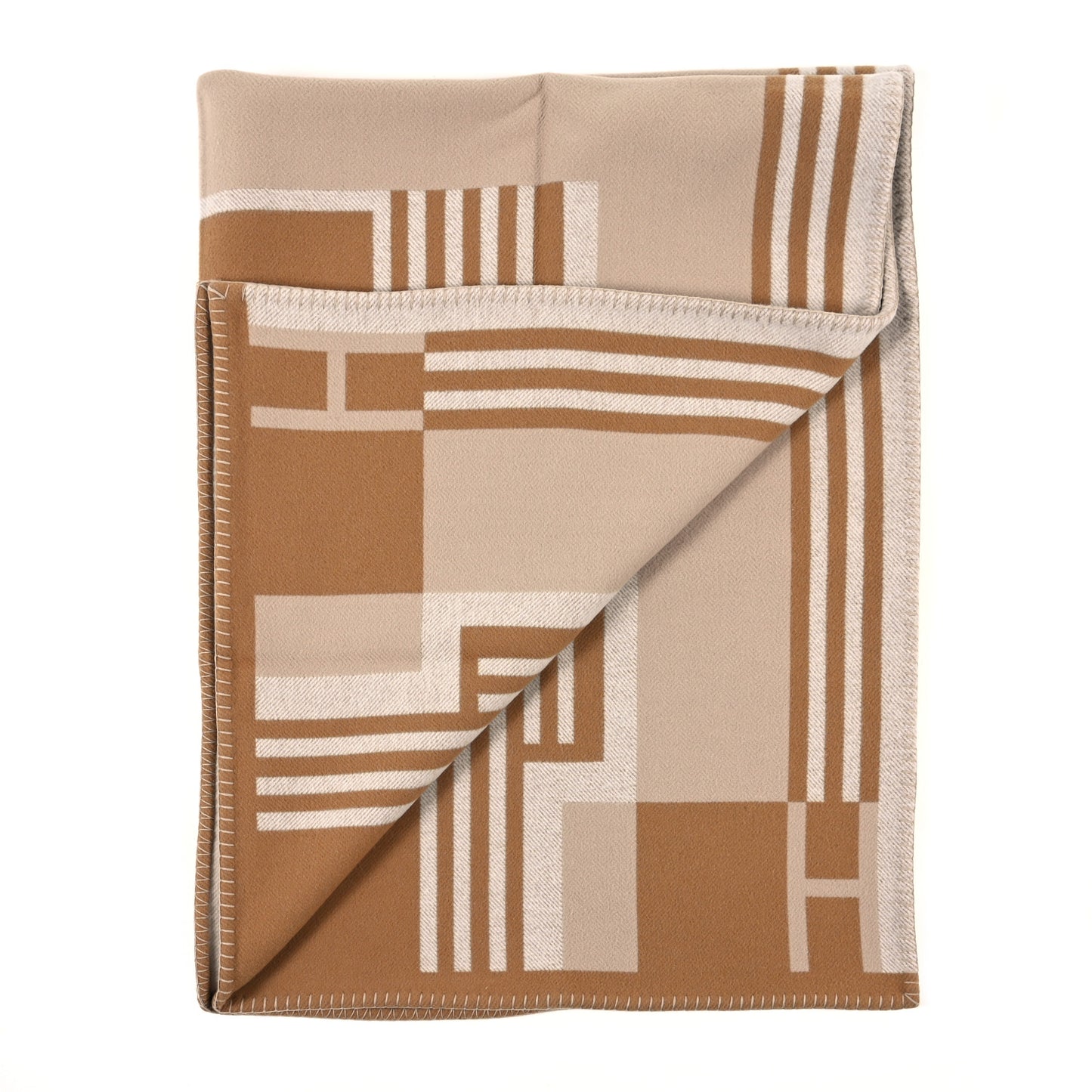 Wool Cashmere Ithaque Blanket Camel Beige