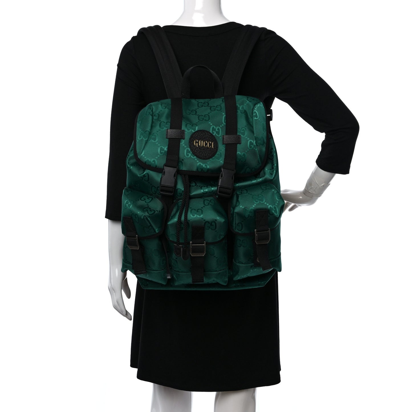 Econyl Nylon Monogram Off The Grid Utility Pocket Backpack Scrabble Green Black