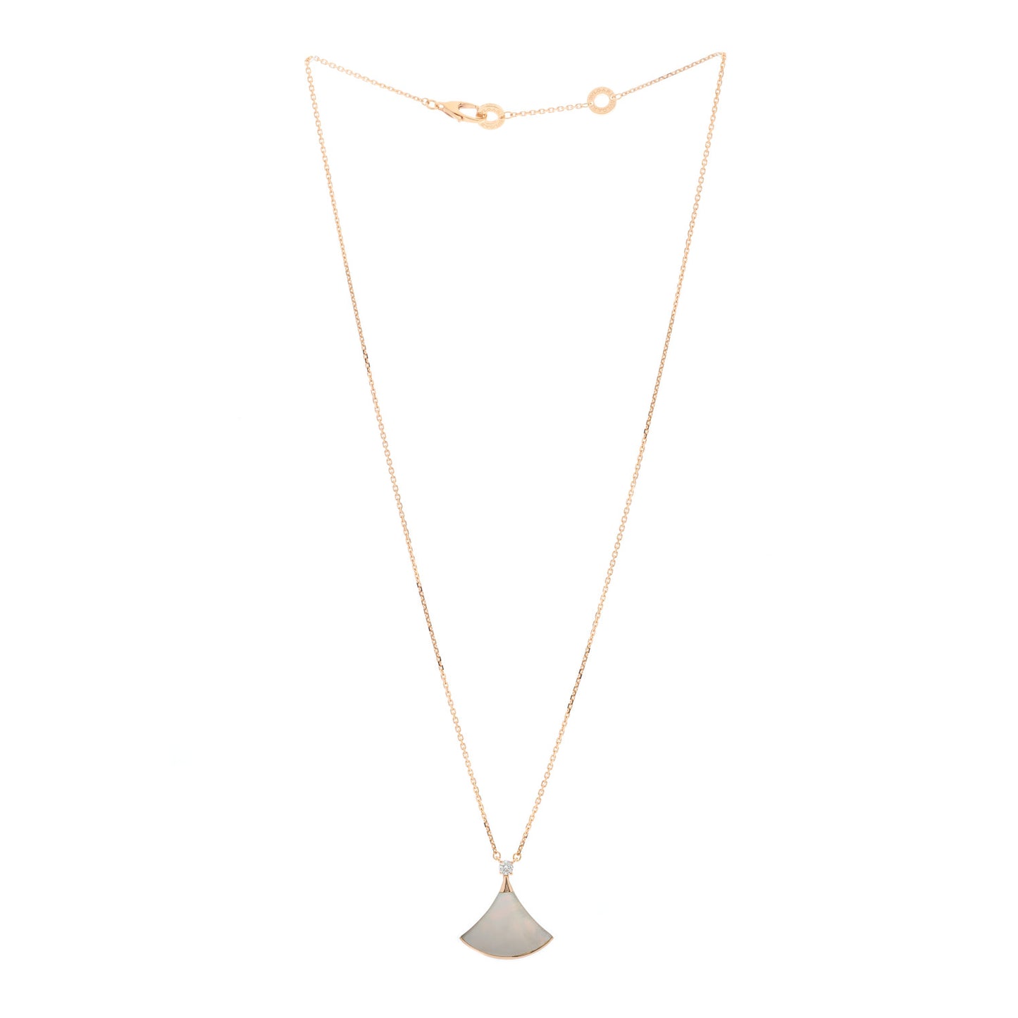 18K Rose Gold Diamond Mother of Pearl Divas' Dream Pendant Necklace