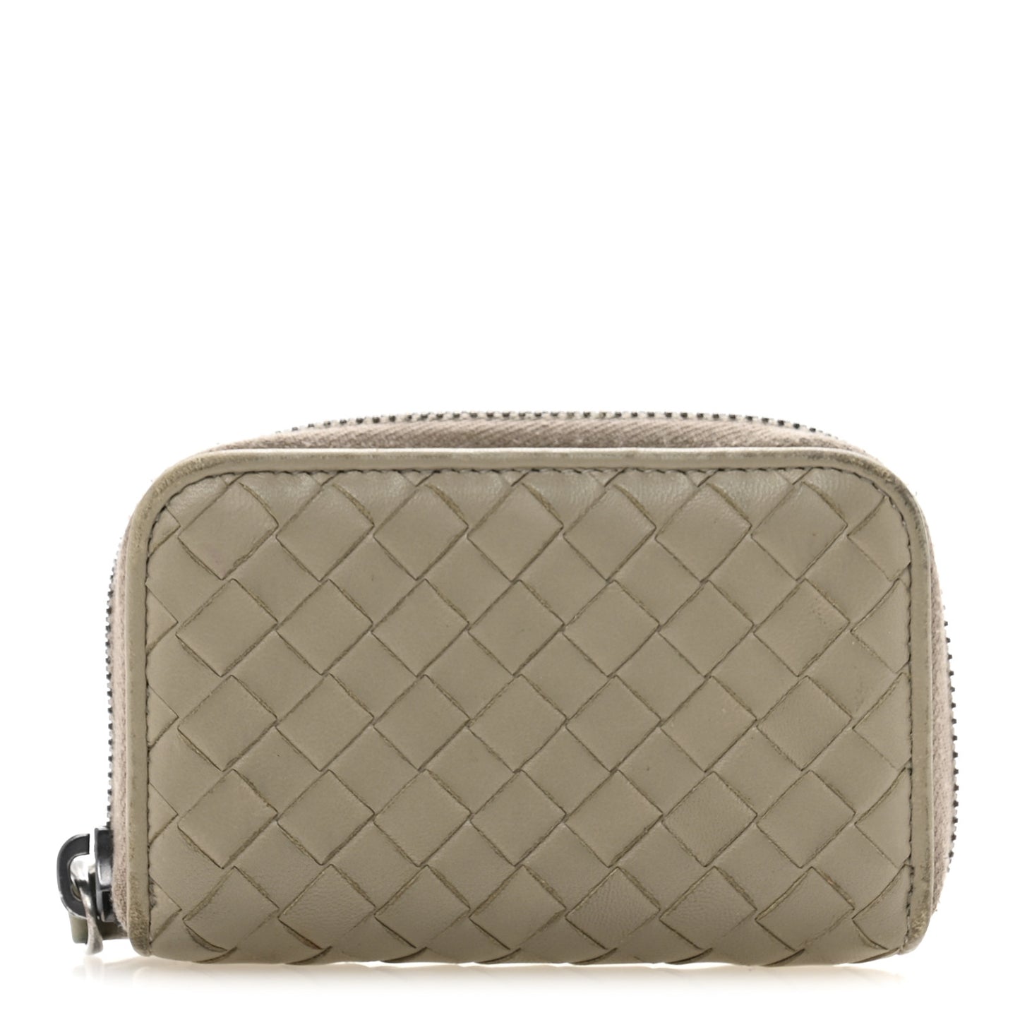 Nappa Intrecciato Zip Around Coin Purse Fume