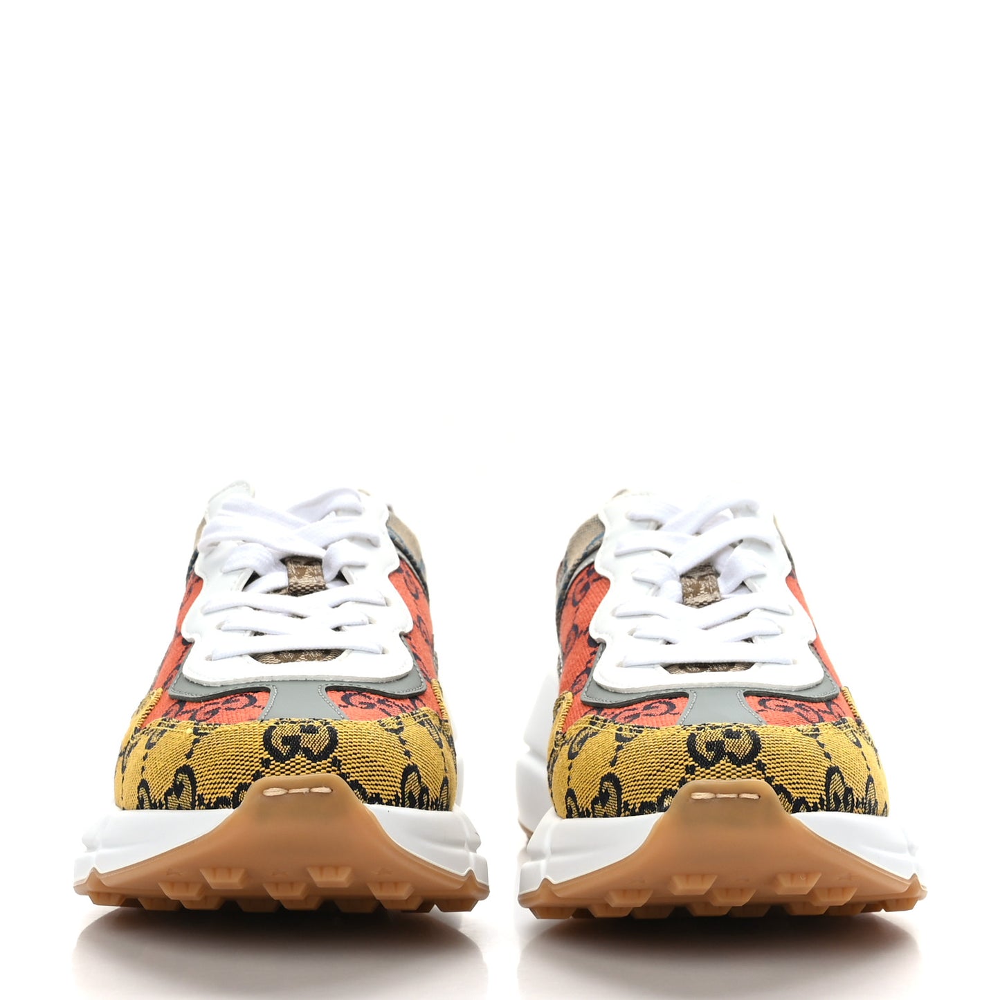 Monogram Multicolor Demetra Womens Rhyton Sneakers 36 Yellow Blue Great White Tabasco