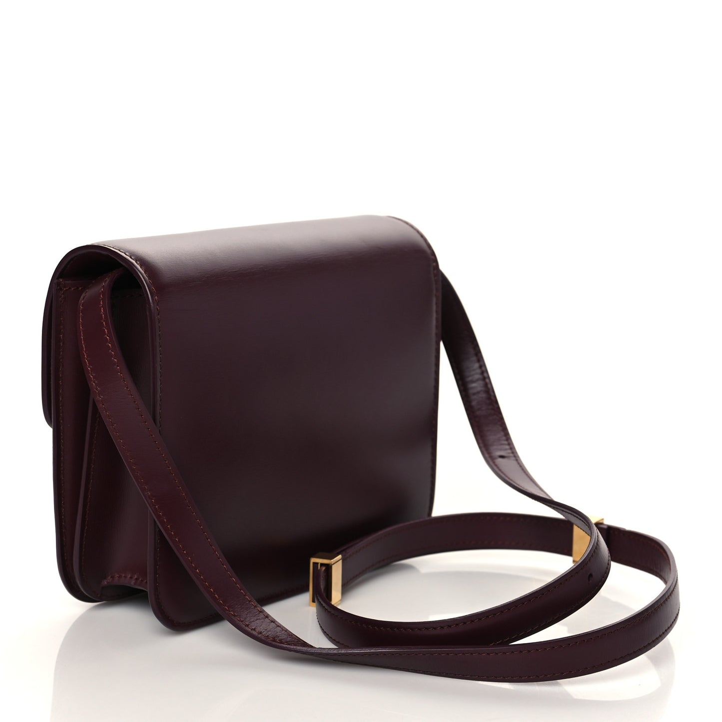 Box Calfskin Teen Classic Box Flap Bag Burgundy