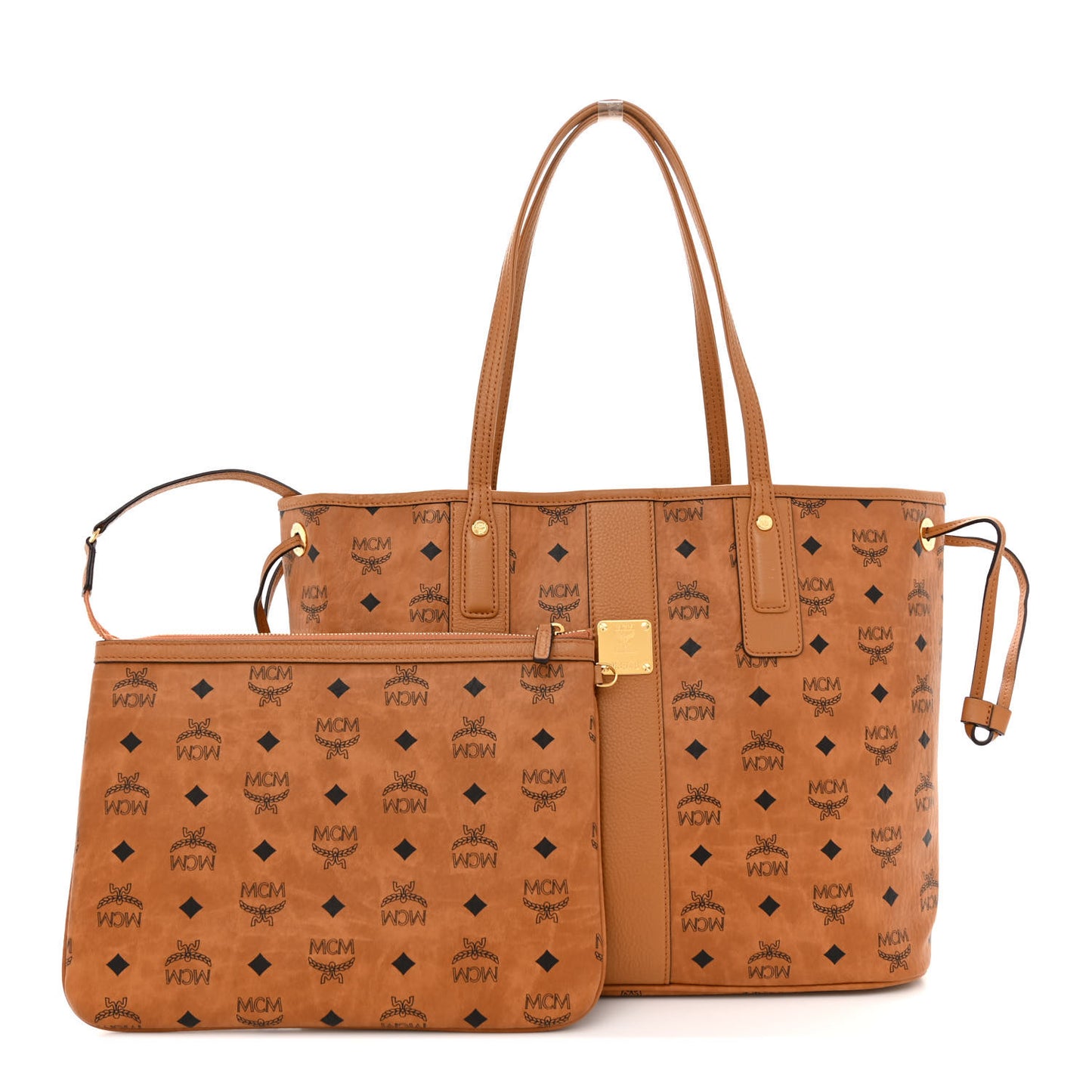 Visetos Medium Liz Reversible Shopper Tote Cognac