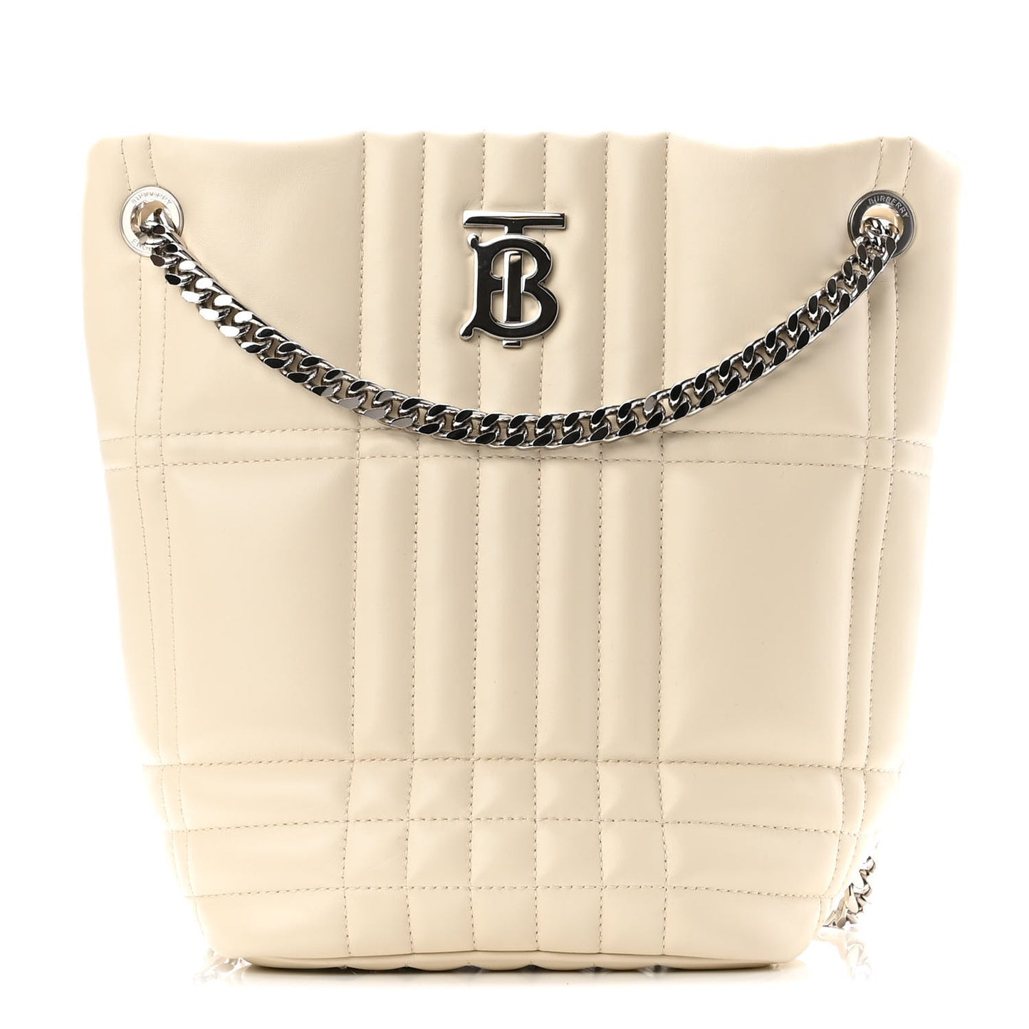 Lambskin Quilted Small Lola Bucket Bag Pale Vanilla