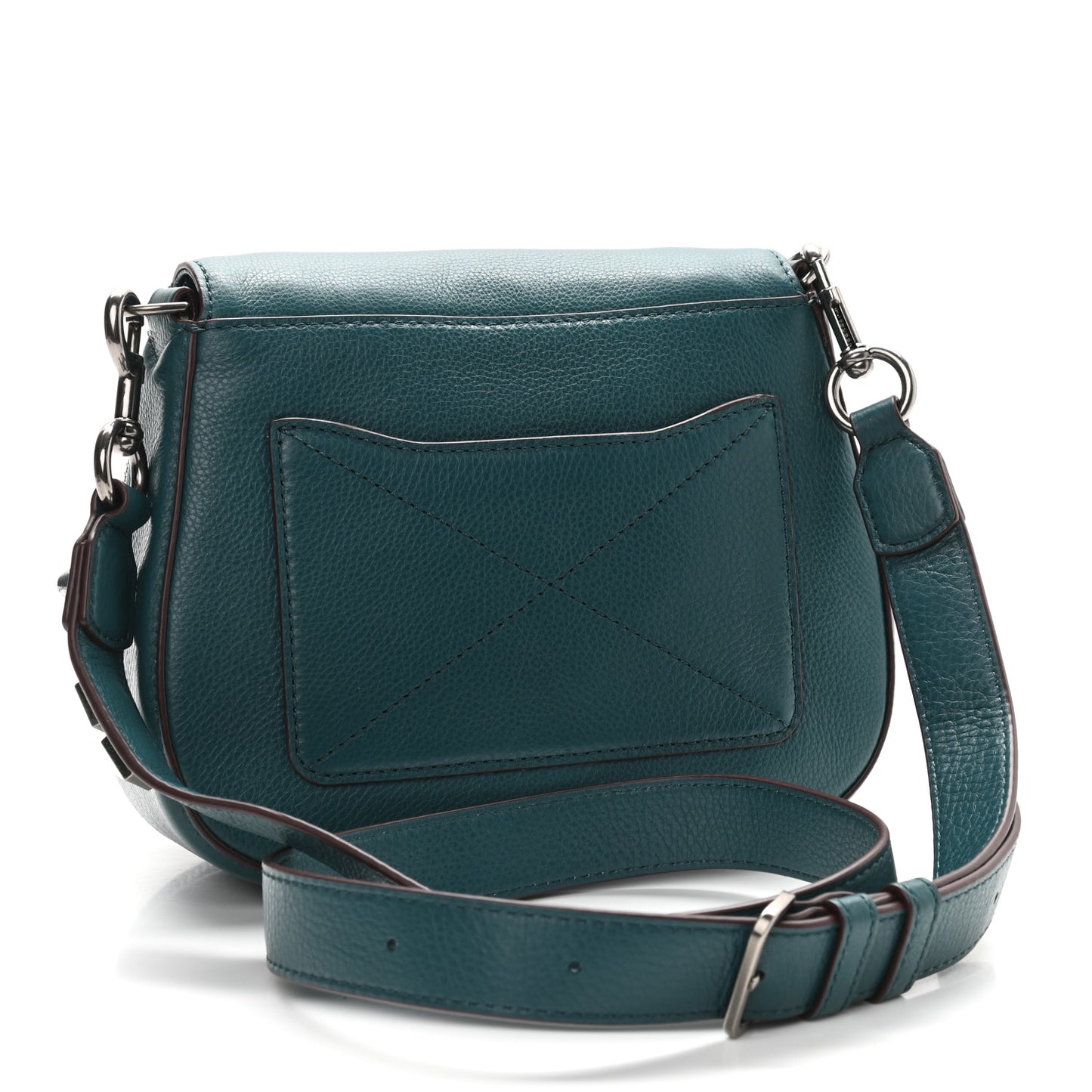 Pebbled Calfskin Studded Recruit Nomad Crossbody Teal
