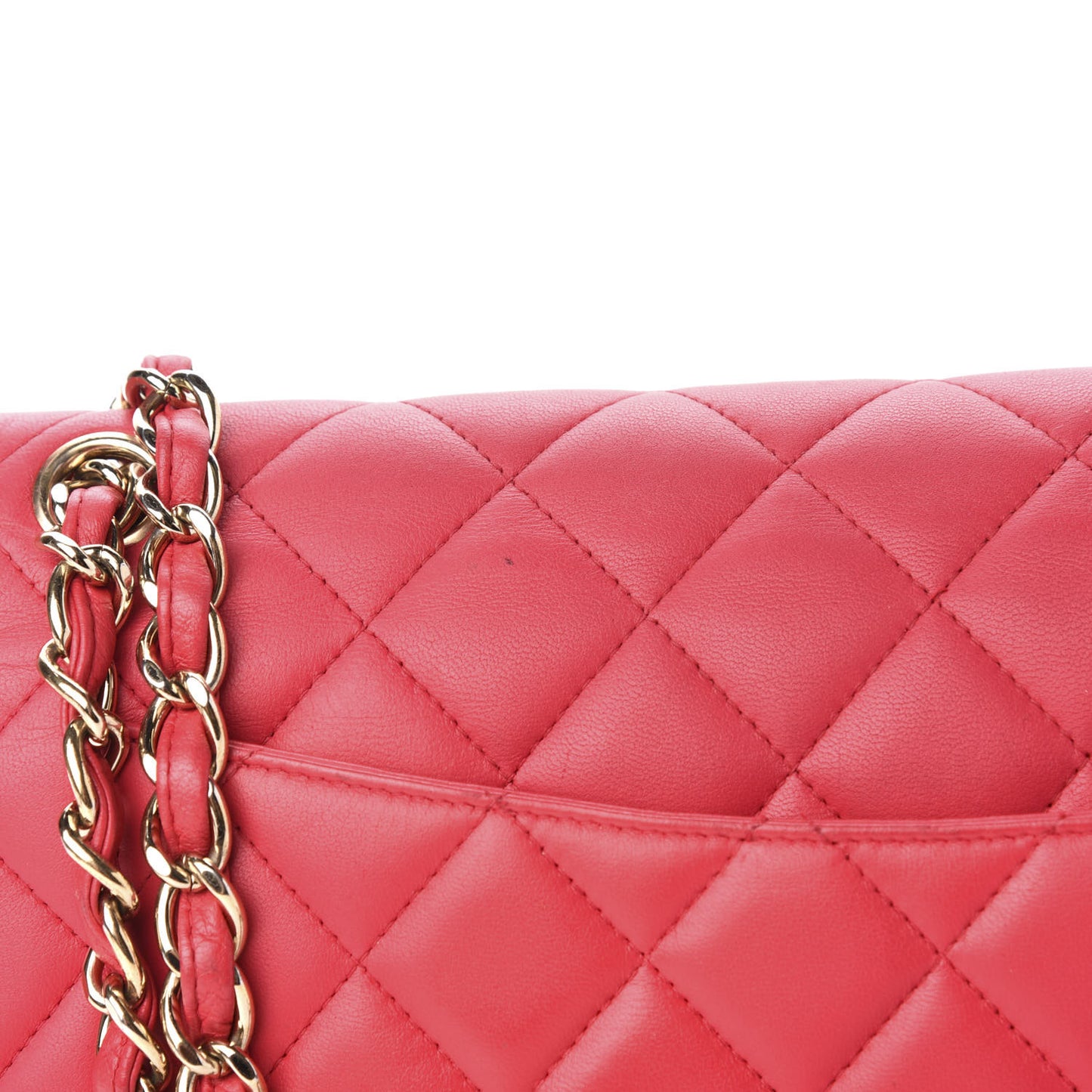 Lambskin Quilted Jumbo Double Flap Pink