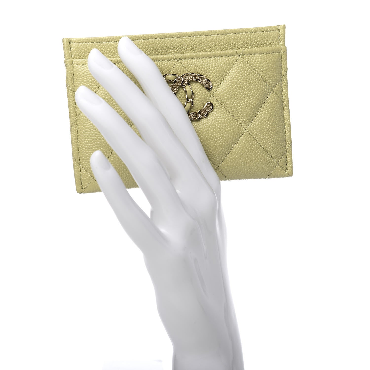 Chanel Caviar Quilted French New Wave Card Holder Light Green 2 of 10