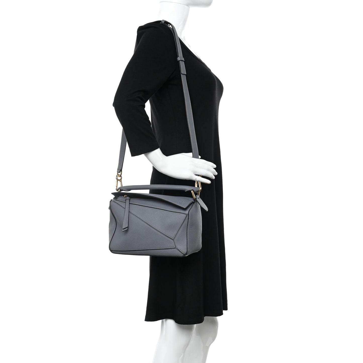 Calfskin Medium Puzzle Bag Grey