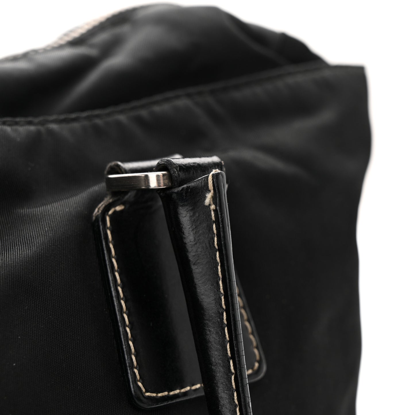 Nylon Zip Tote Bag Black