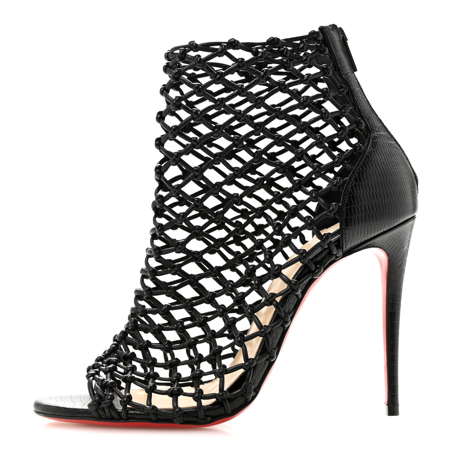 Christian Louboutin レース　刺繍　パンプス　36 Christian Louboutin Nappa Lizard Embossed Corfou 100 Heel Sandals