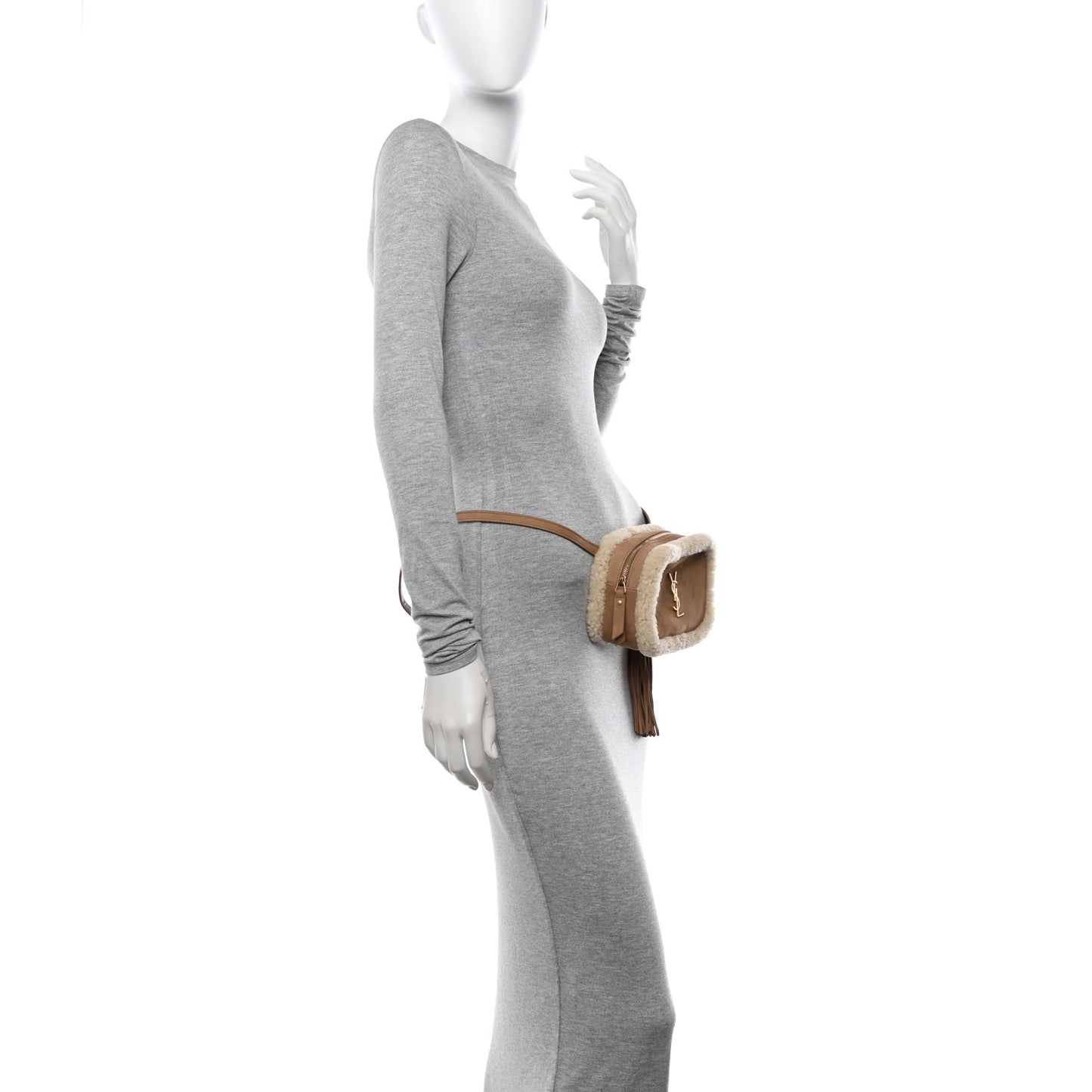 Suede Shearling Lou Belt Bag Natural Tan