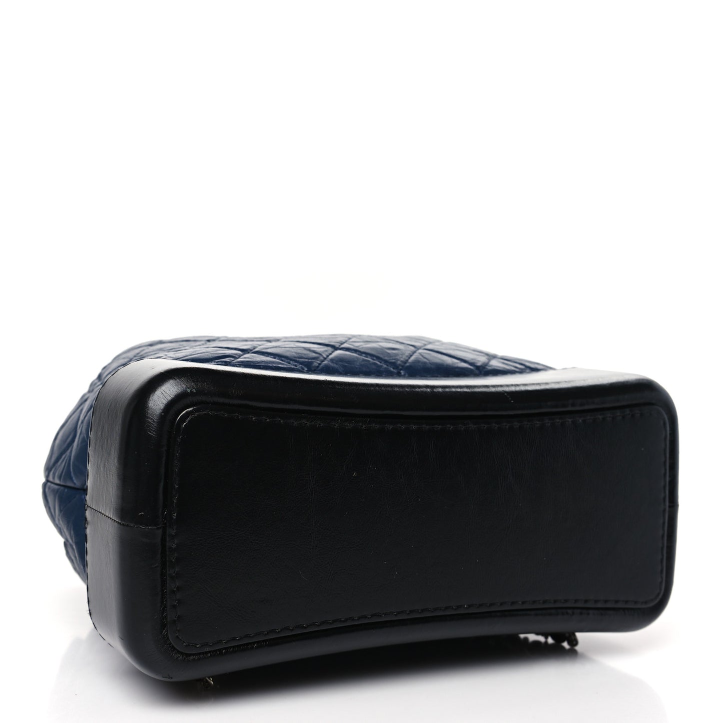 Aged Calfskin Quilted Gabrielle Backpack Navy Black