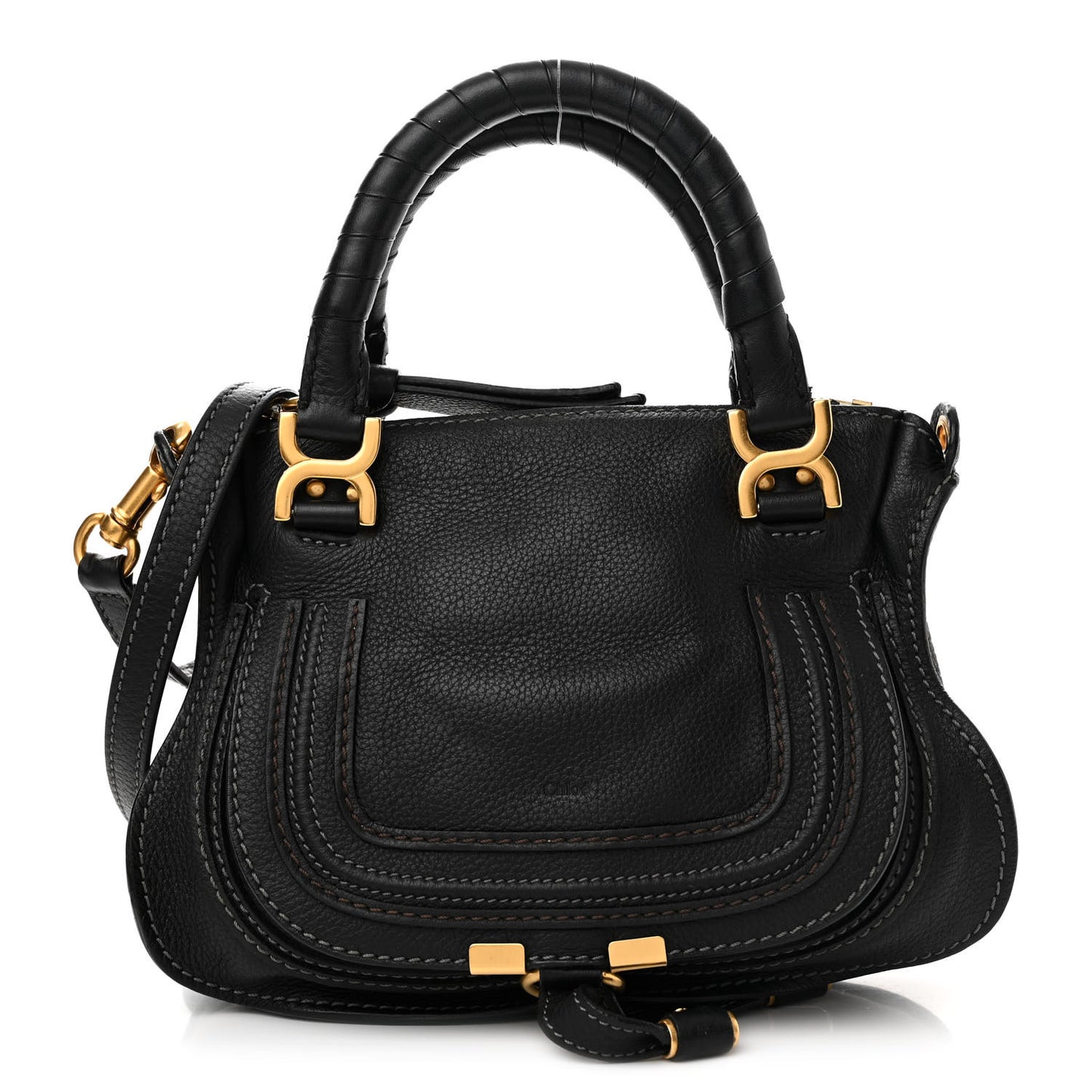 Calfskin Mini Marcie Satchel Black